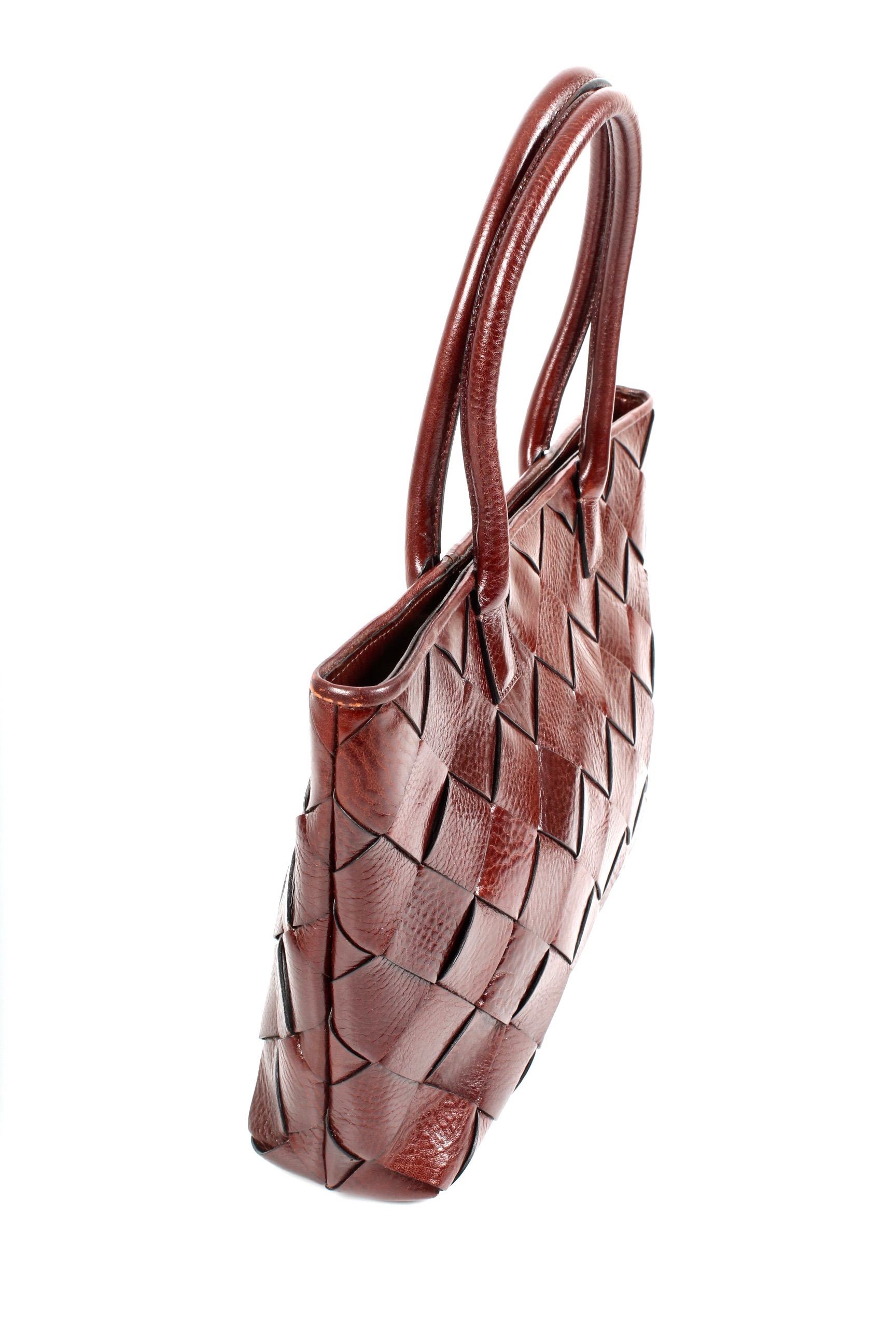 Wilsons Leather Woven Oxblood Leather Handbag