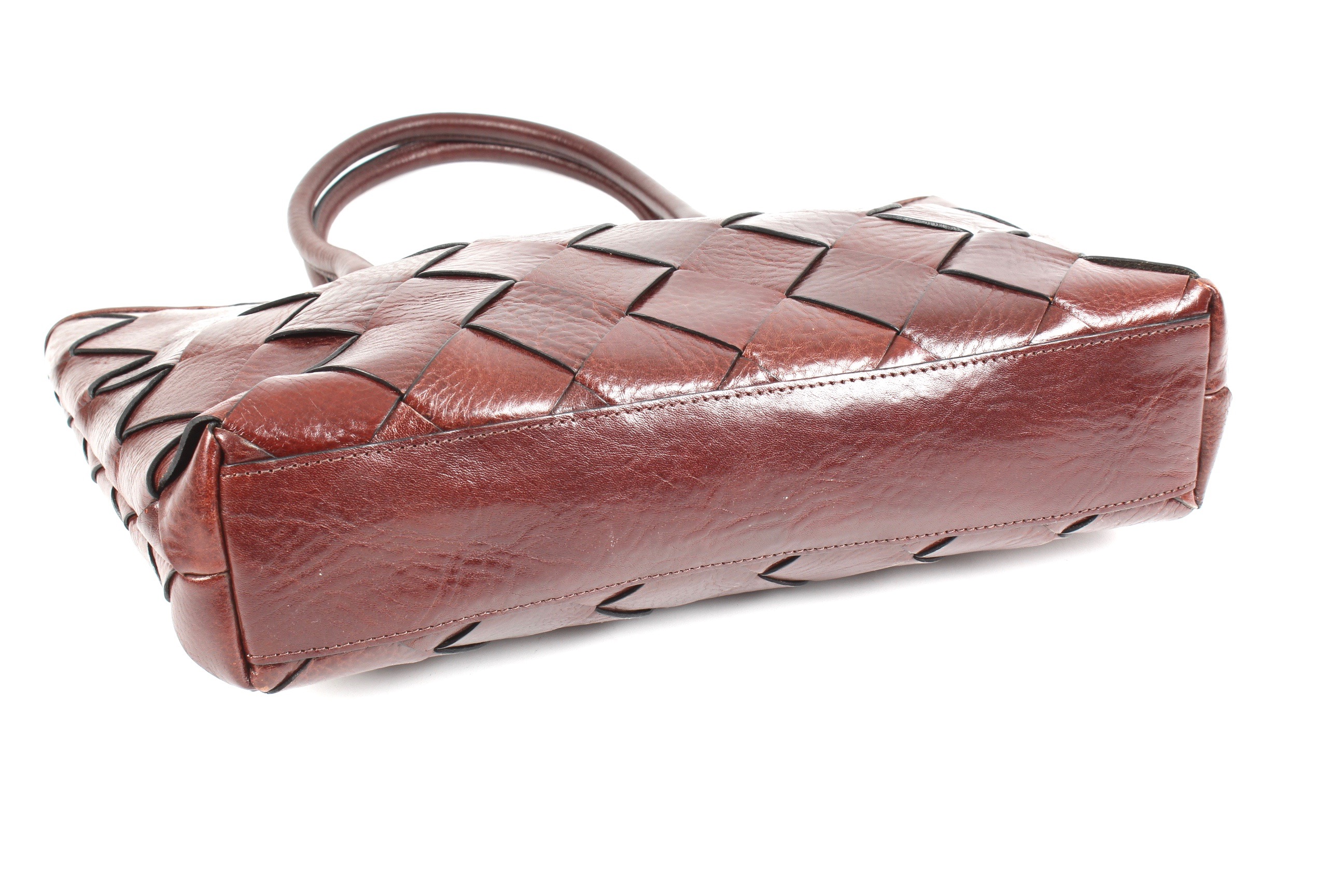 Wilsons Leather Woven Oxblood Leather Handbag