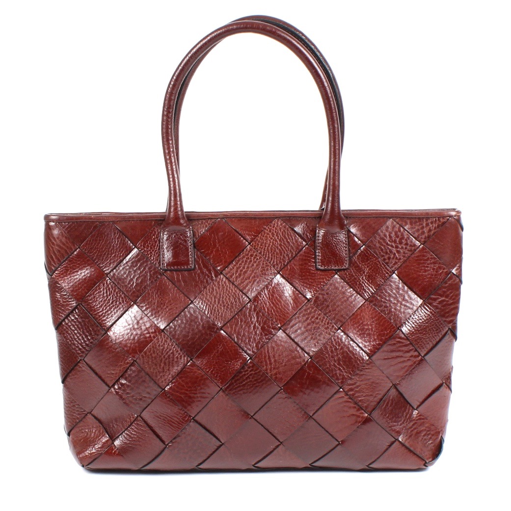 Wilsons Leather Woven Oxblood Leather Handbag