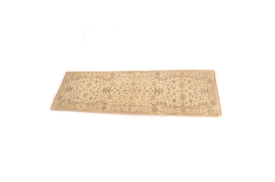 A Hand-Knotted Indo-Persian Wool Carpet Runner