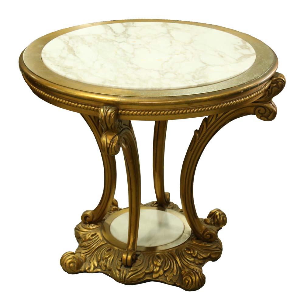 Vintage Marble Top Foyer Table