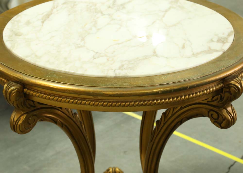 Vintage Marble Top Foyer Table