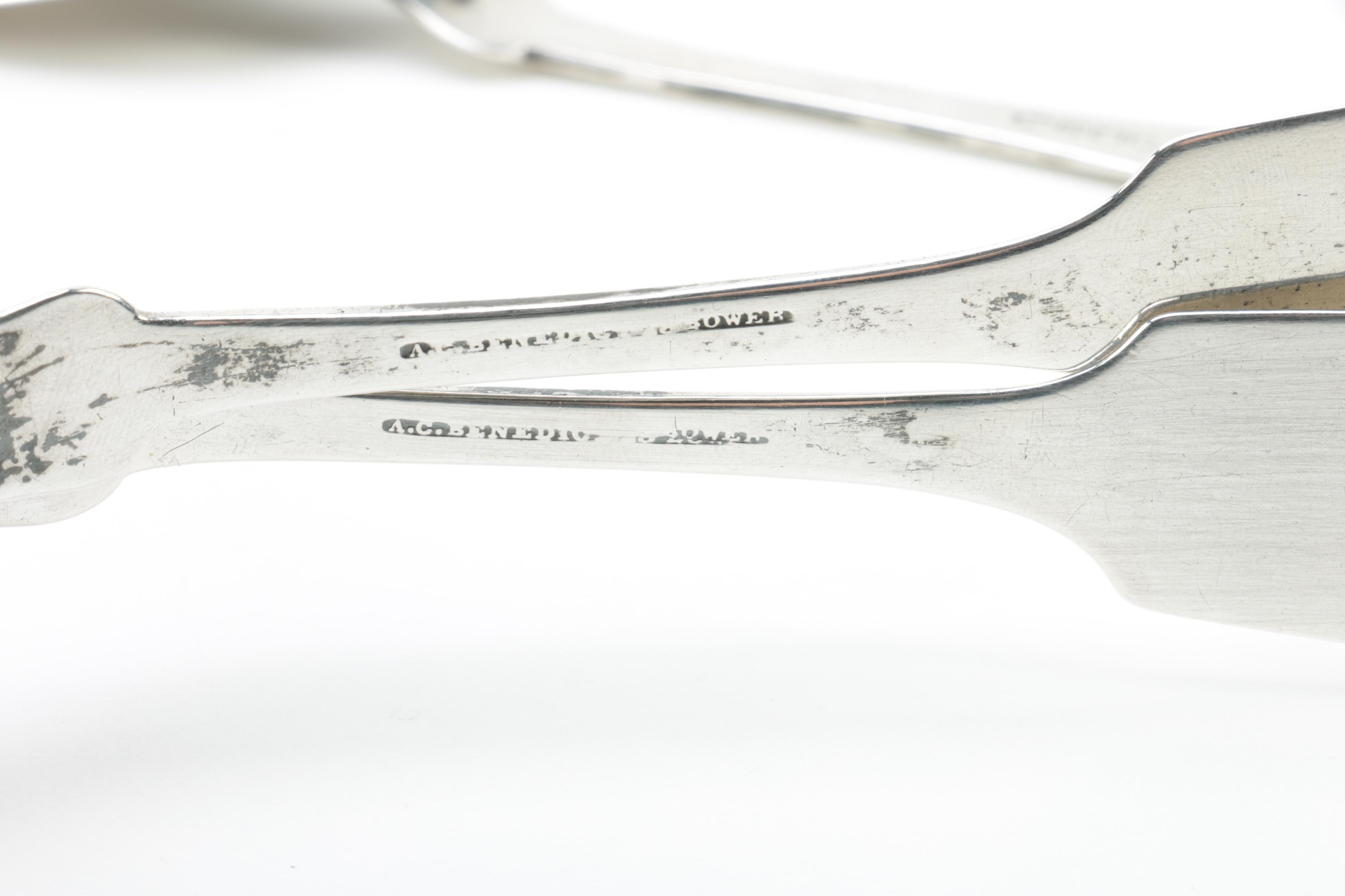 A.C. Benedict Coin Silver Spoons with 850 Silver Spoon and Wood Display