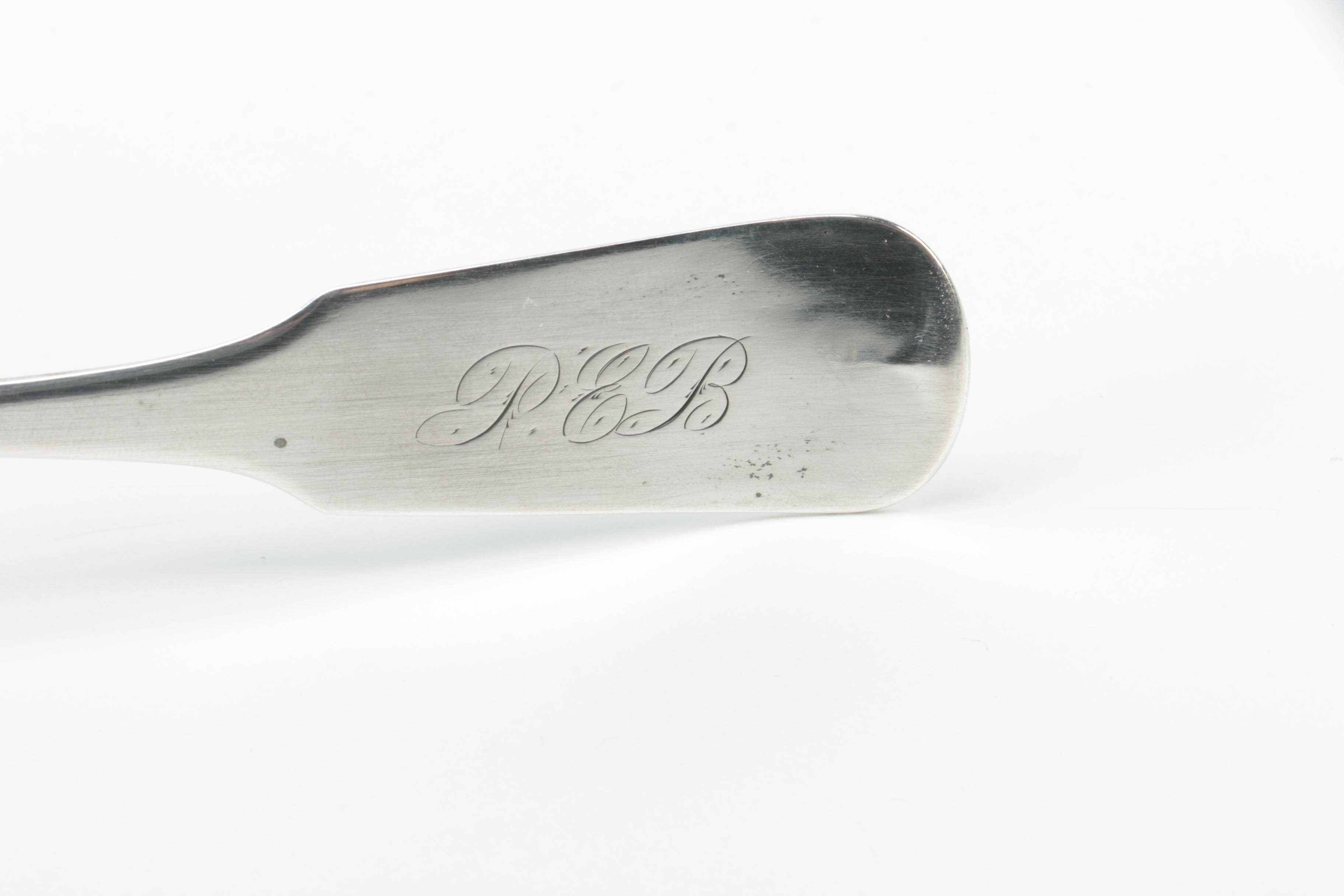 A.C. Benedict Coin Silver Spoons with 850 Silver Spoon and Wood Display