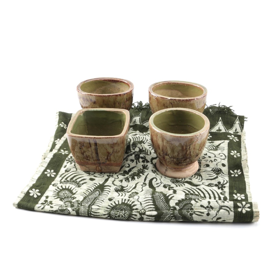 Table Runner and Decorative Ceramic Vessels