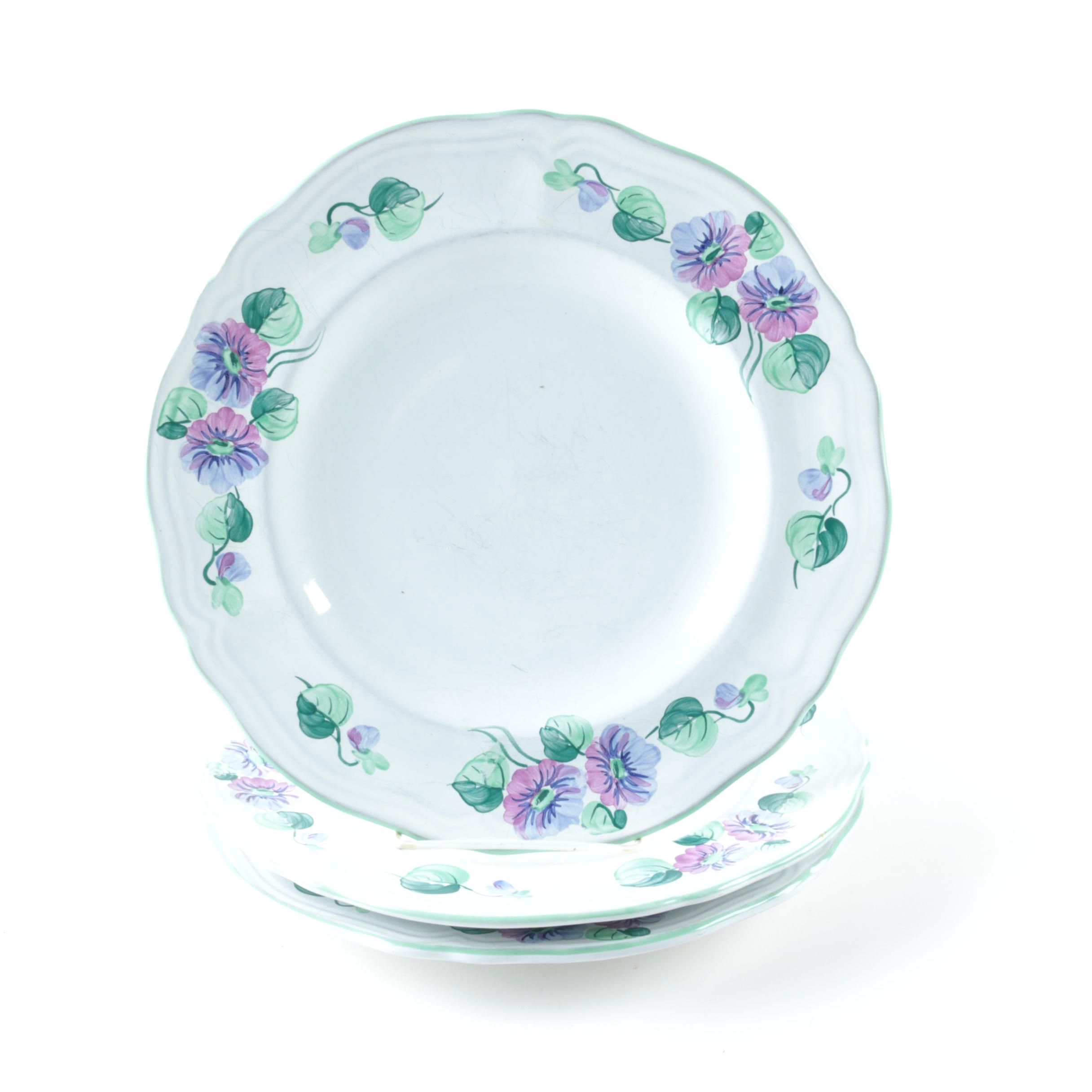 Herend Village Pottery "Violets" Earthenware Plates