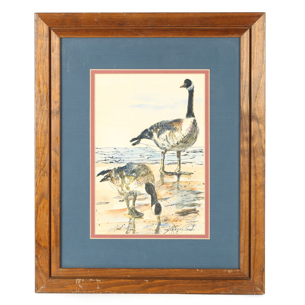 Jeanie Stringfellow Original Watercolor and Ink