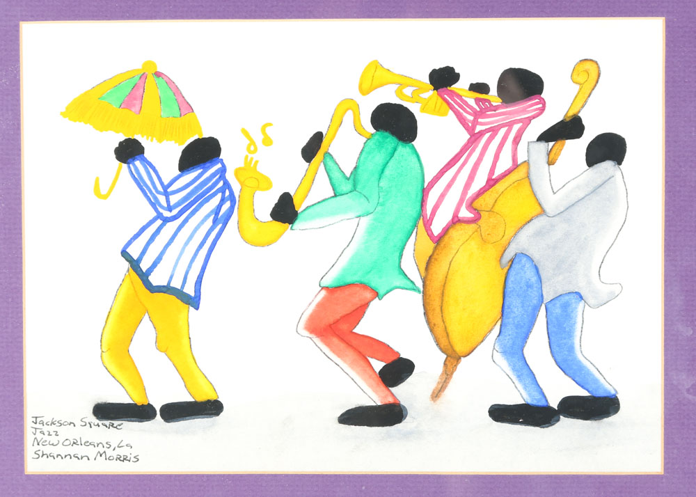 Shannan Morris "Jackson Square Jazz" Watercolor Painting