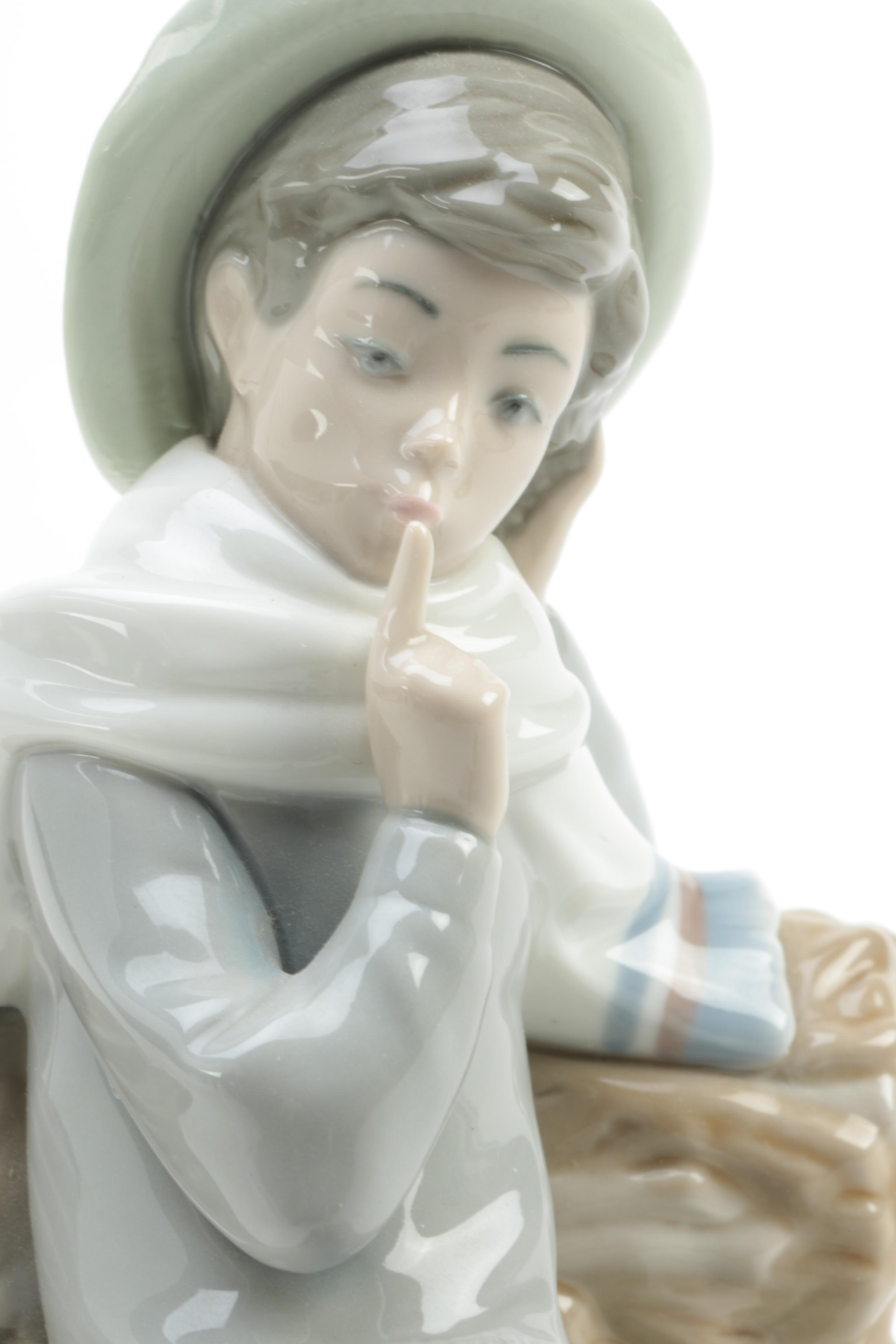 Lladro "Shepherd Boy with Bird" Figurine