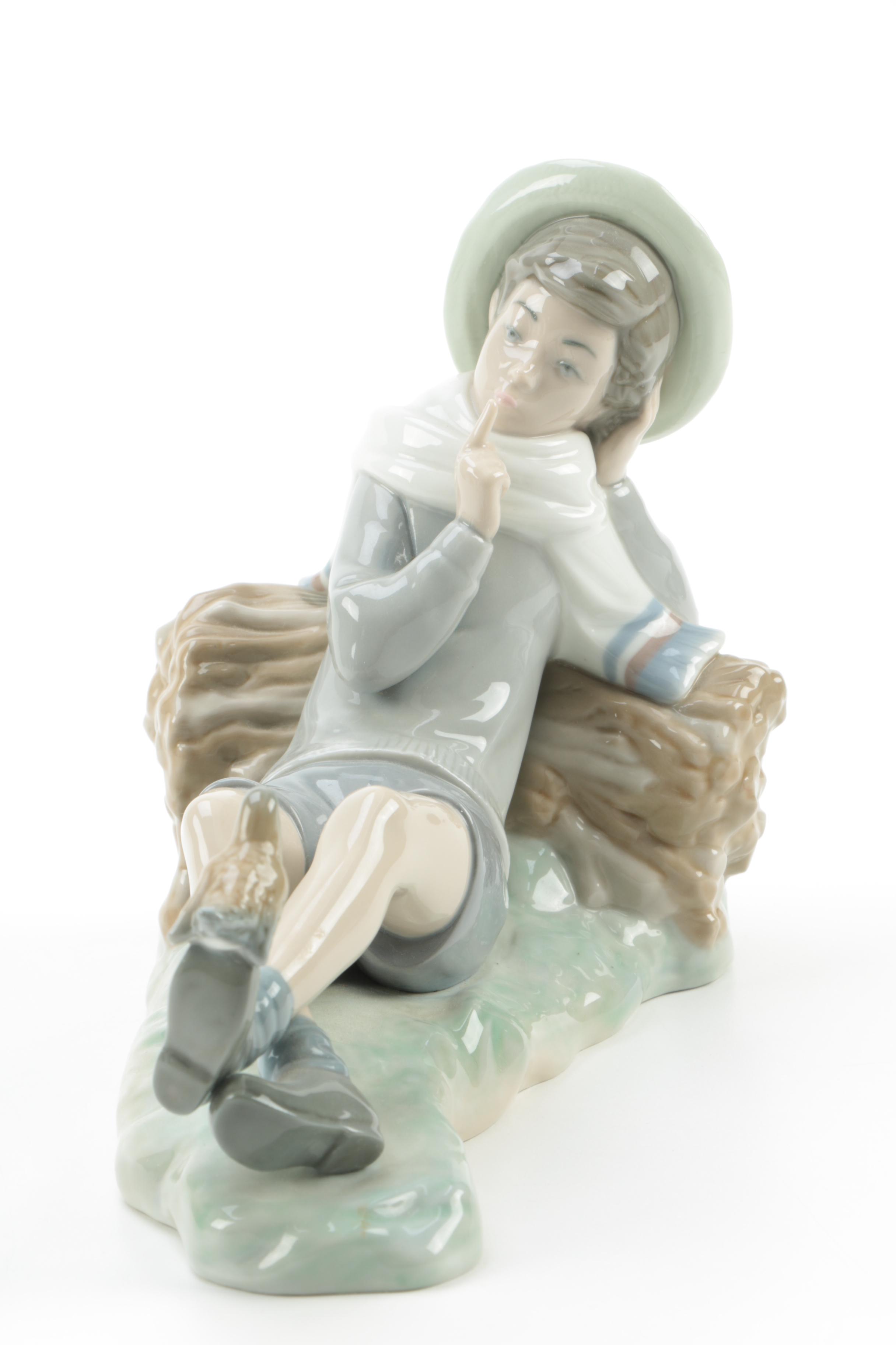 Lladro "Shepherd Boy with Bird" Figurine