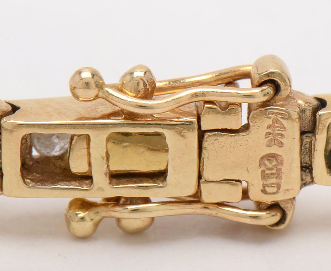 14K Yellow Gold Diamond, Natural Emerald, Blue Sapphire, and Ruby Bracelet