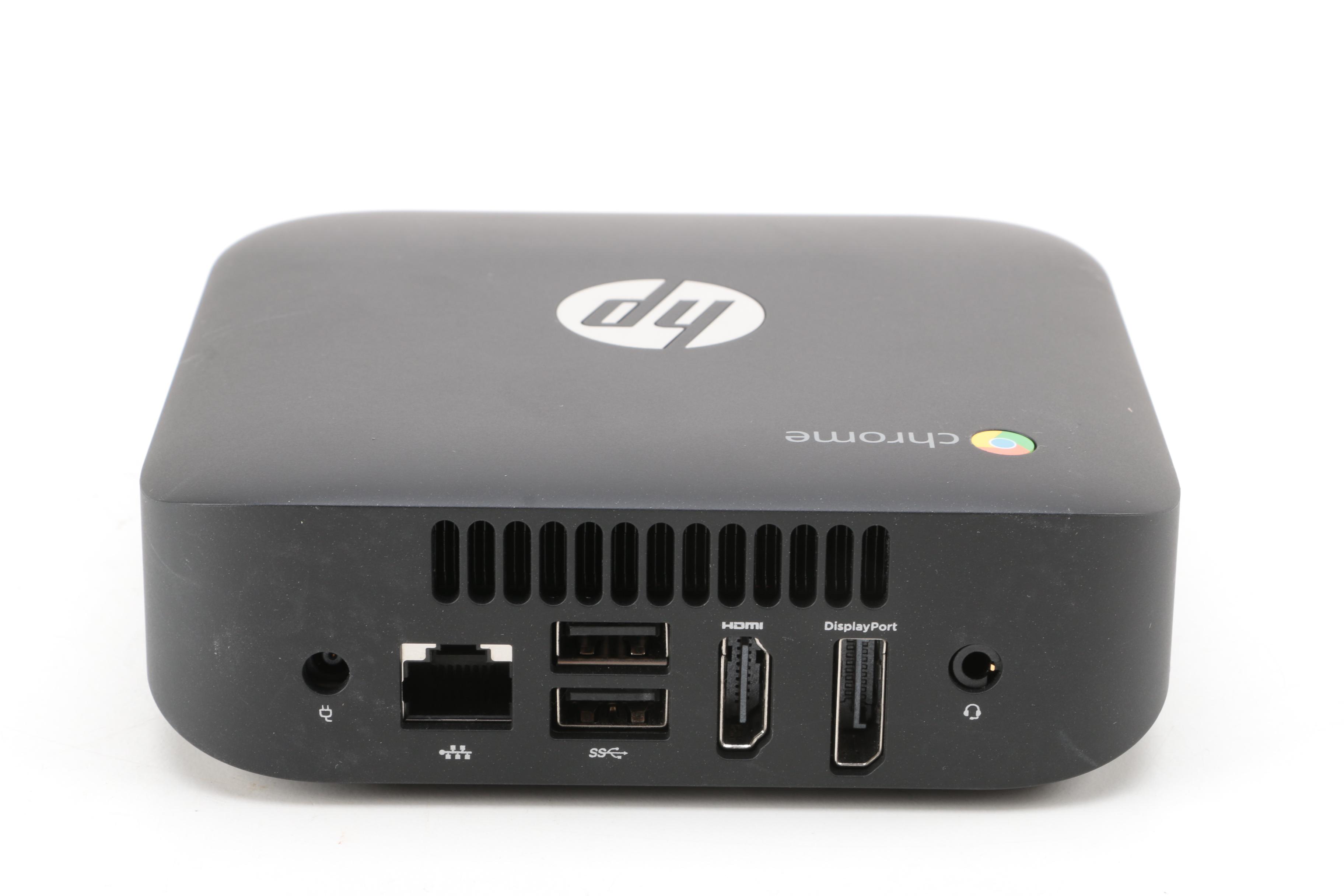 HP Chromebox Desktop Computer with Logitech Wireless Keyboard