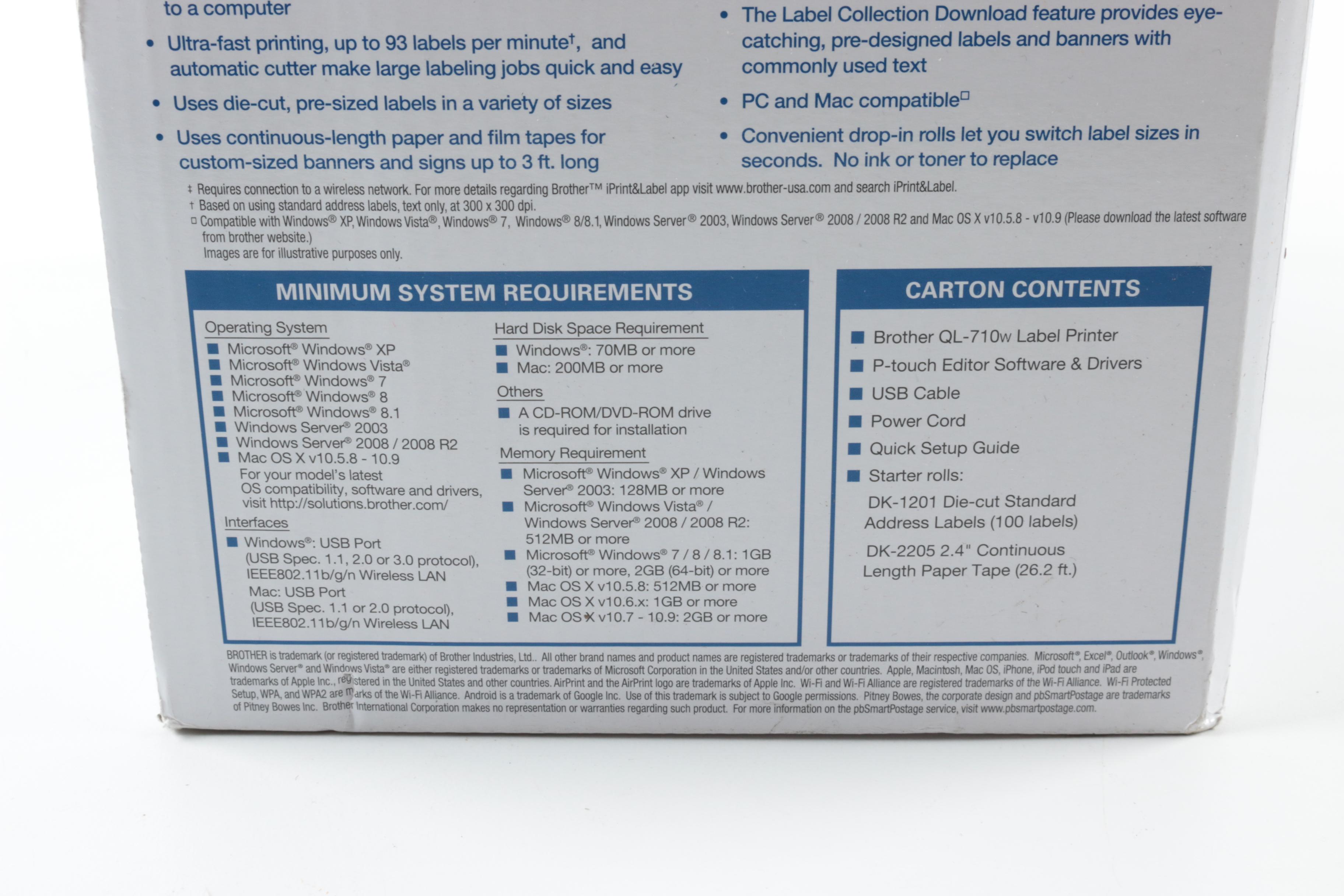 Brother QL-710w Wireless Label Printers