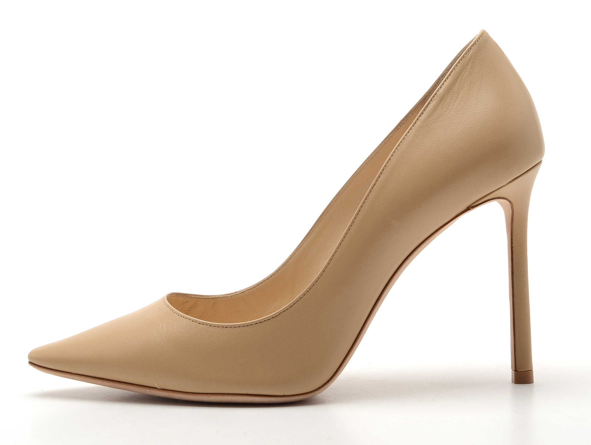 Jimmy Choo Anouk Beige Leather Stilettos