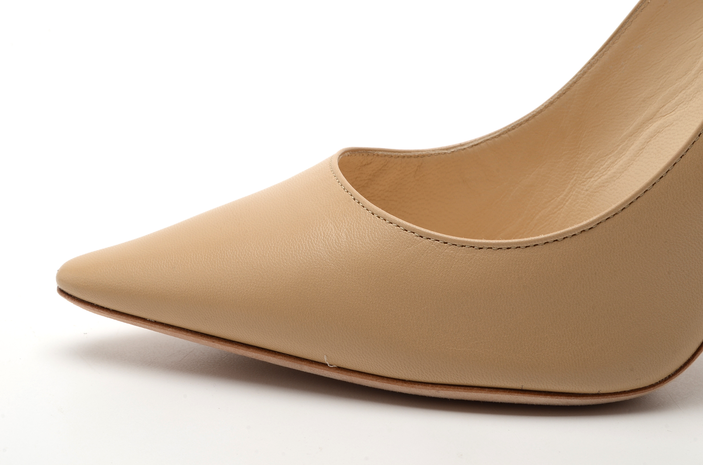 Jimmy Choo Anouk Beige Leather Stilettos