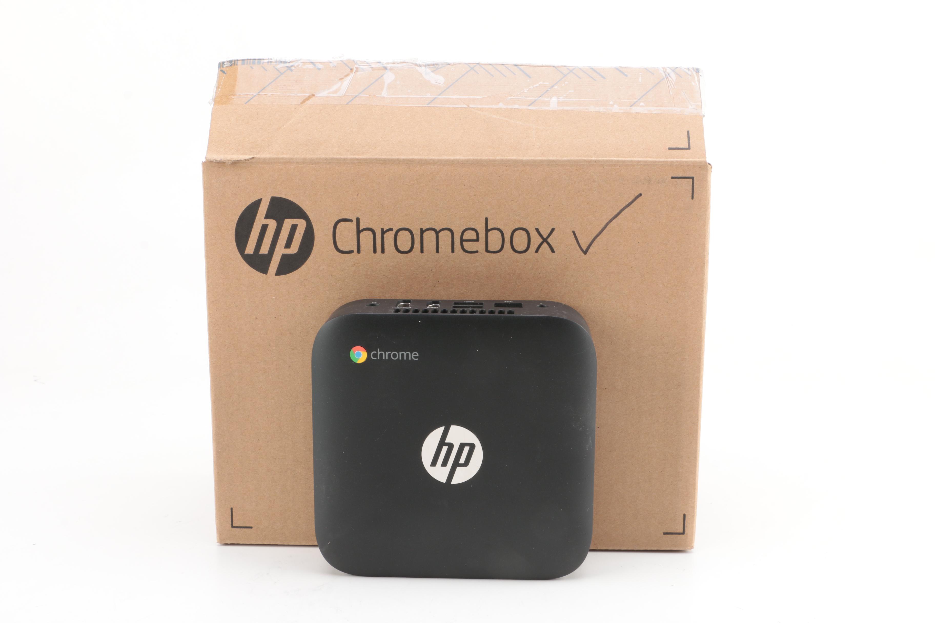 HP Chromebox Desktop Computer with Logitech Wireless Keyboard