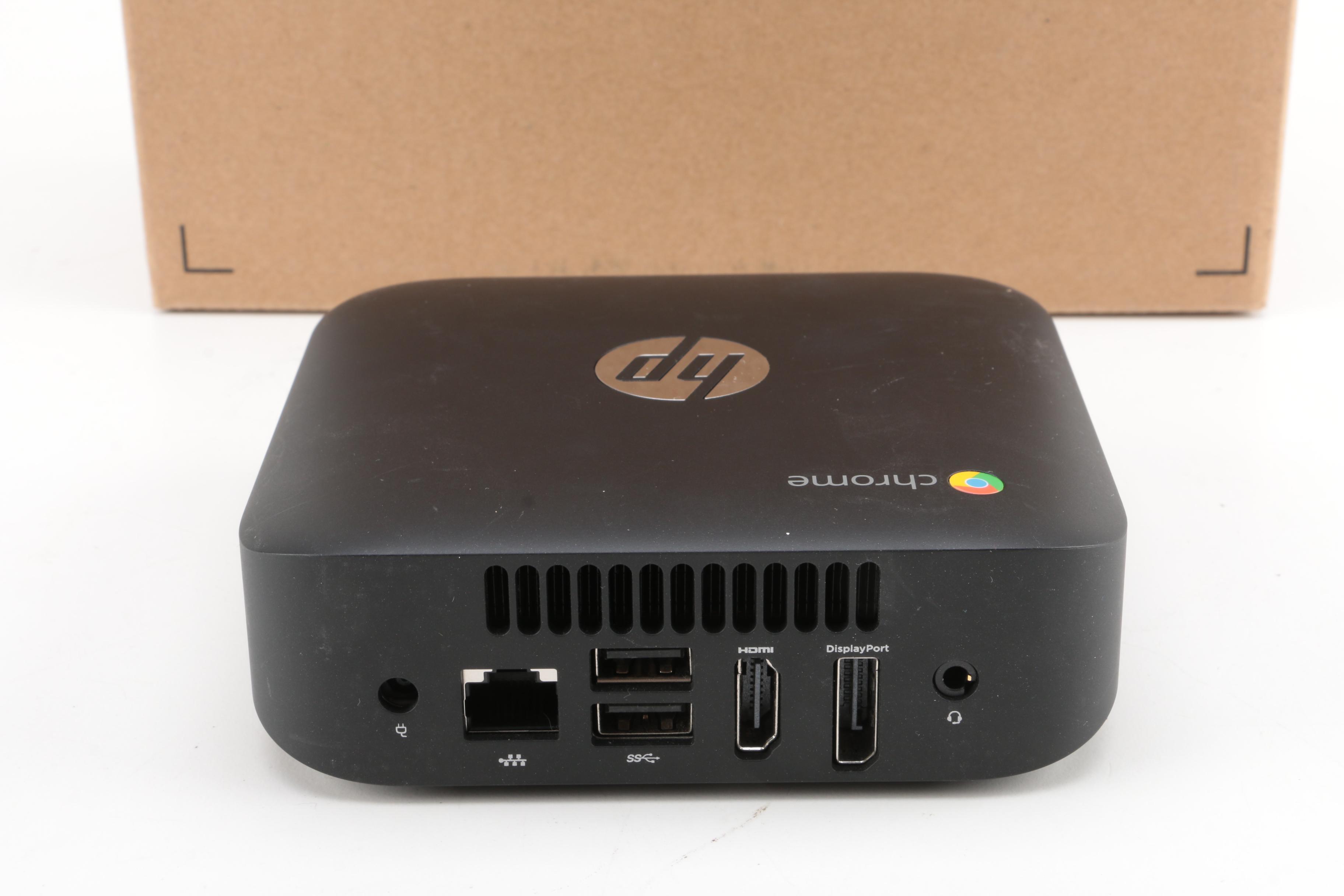 HP Chromebox Desktop Computer with Logitech Wireless Keyboard