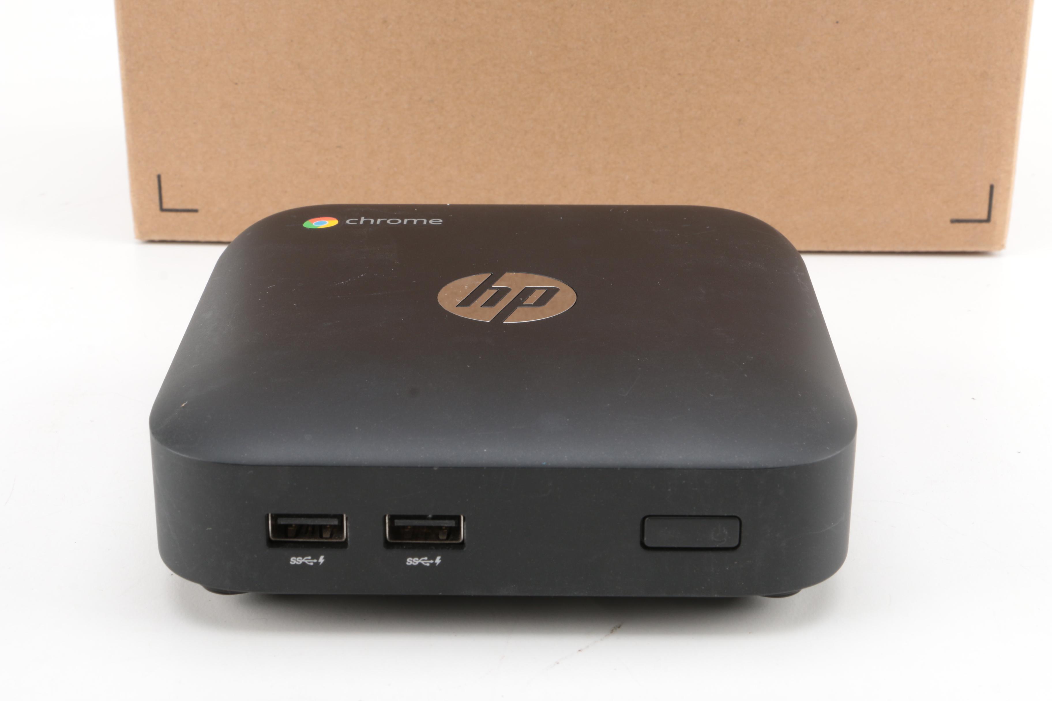 HP Chromebox Desktop Computer with Logitech Wireless Keyboard