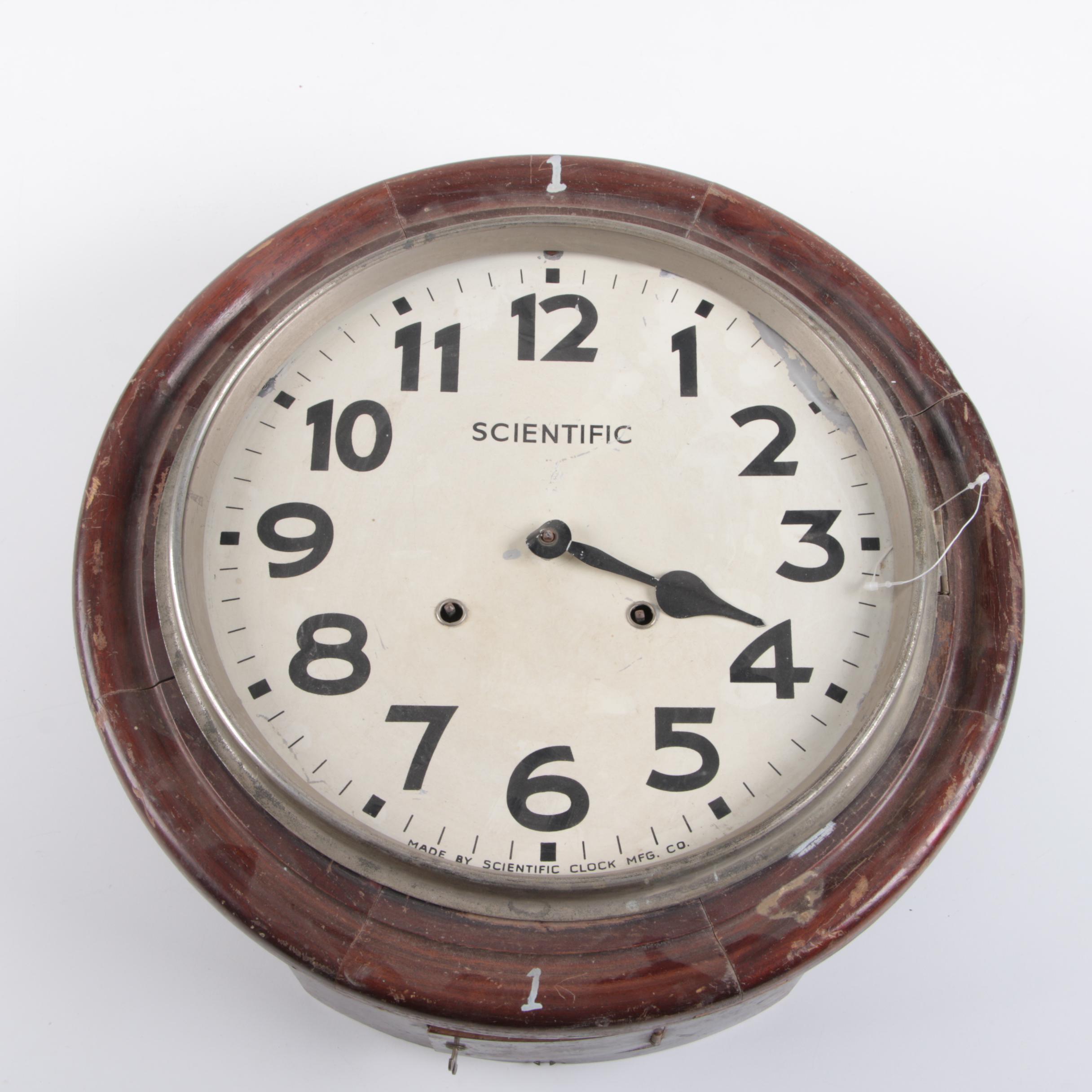 Vintage School Wall Clock by Scientific Clock Manufacturing Co.