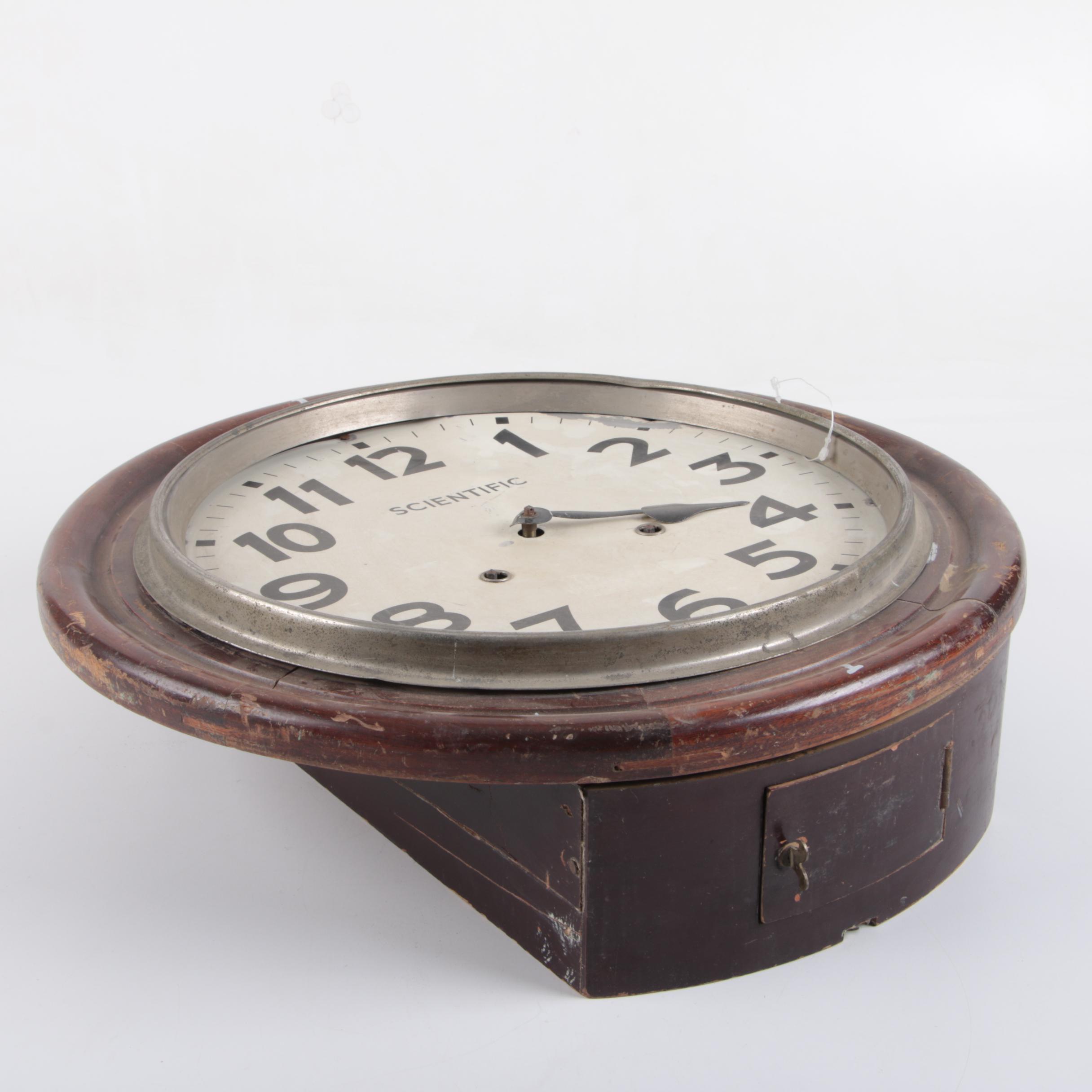 Vintage School Wall Clock by Scientific Clock Manufacturing Co.