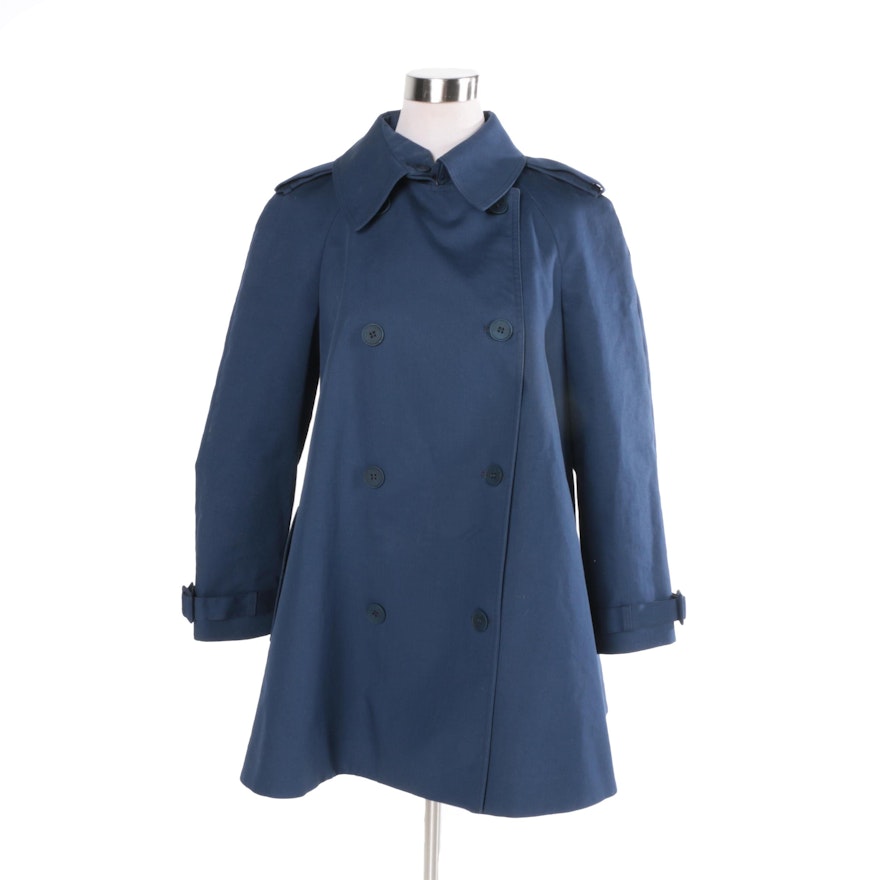 Women's Stella McCartney Blue Cotton Double-Breasted Swing Coat