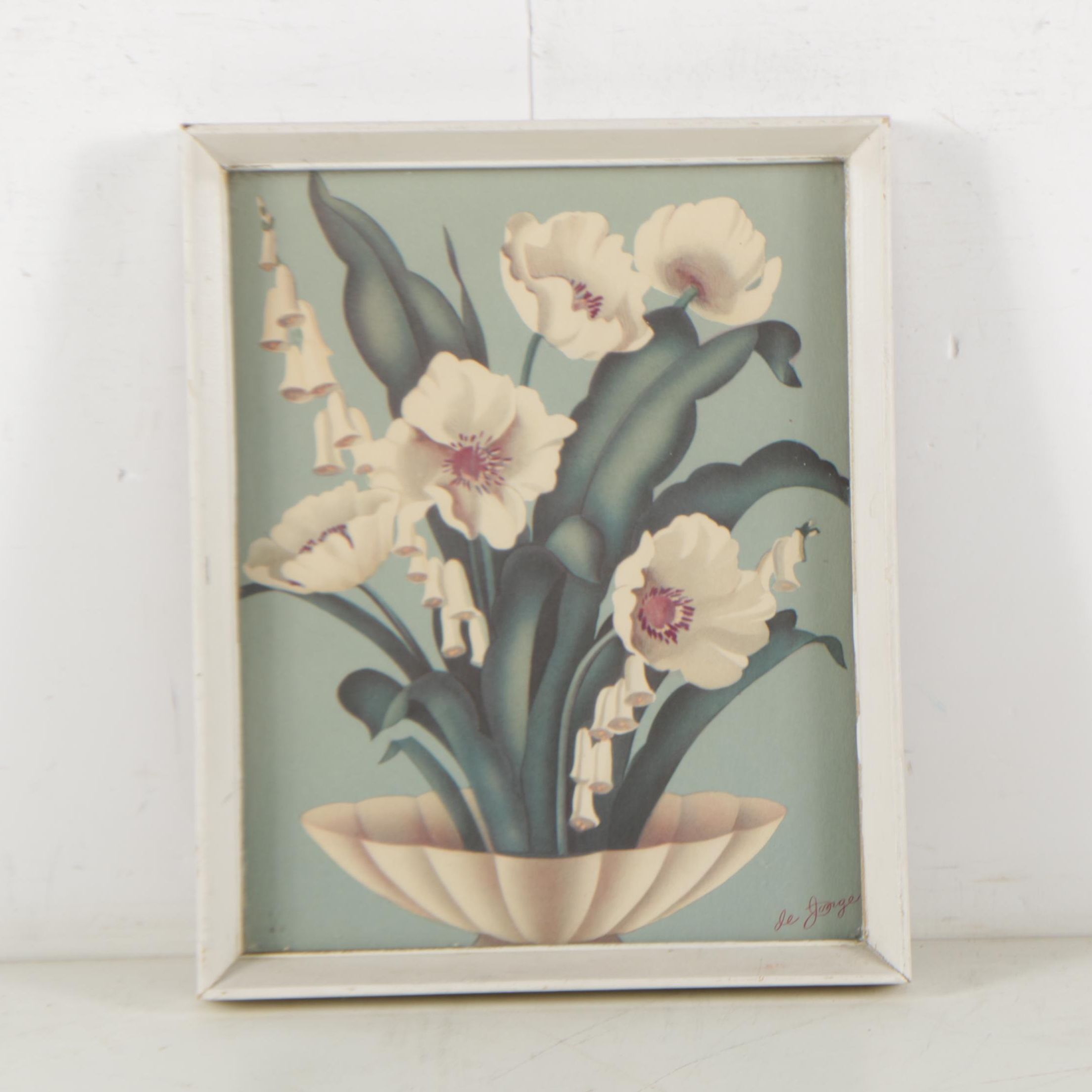 Floral Offset Lithographs after Sanford de Jonge