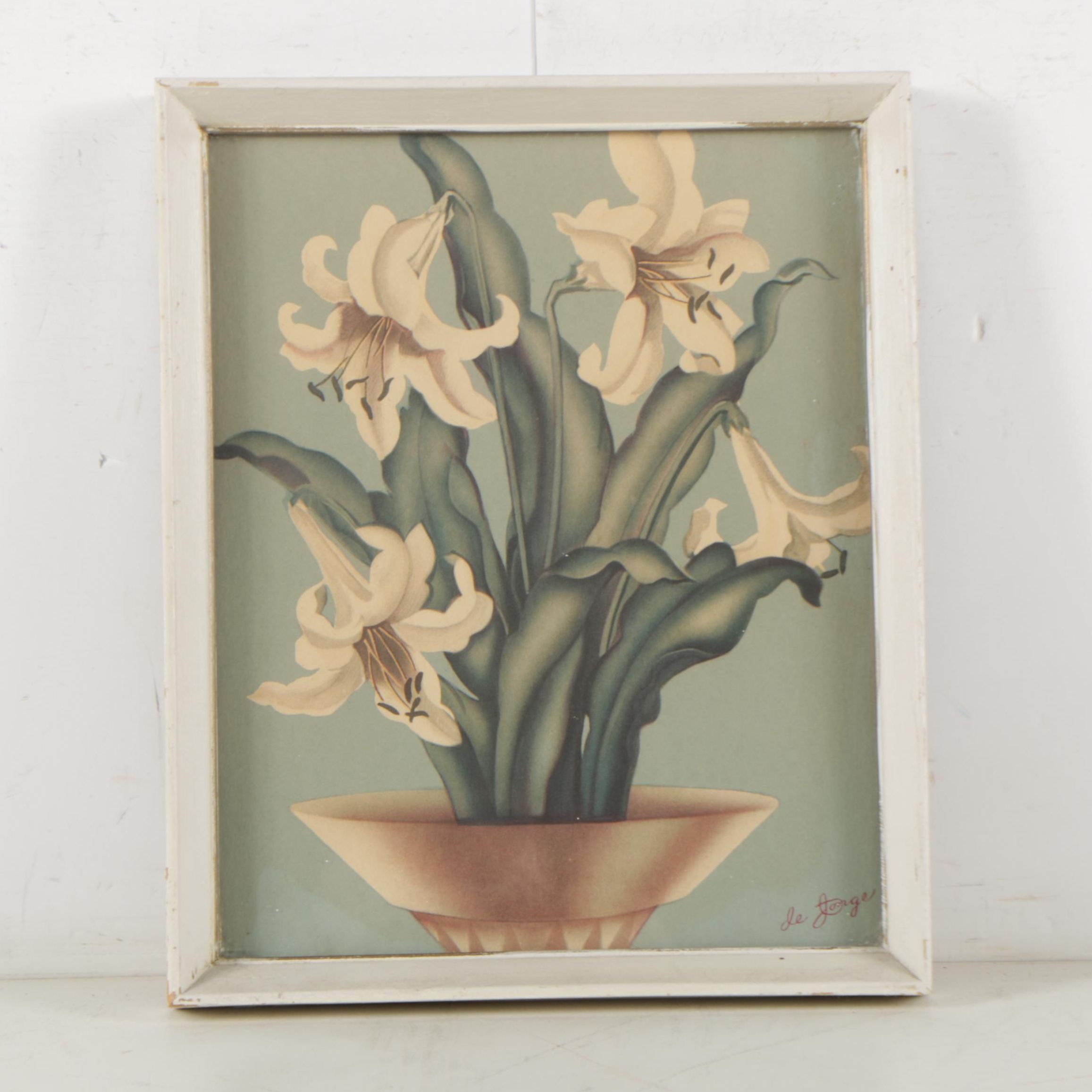 Floral Offset Lithographs after Sanford de Jonge