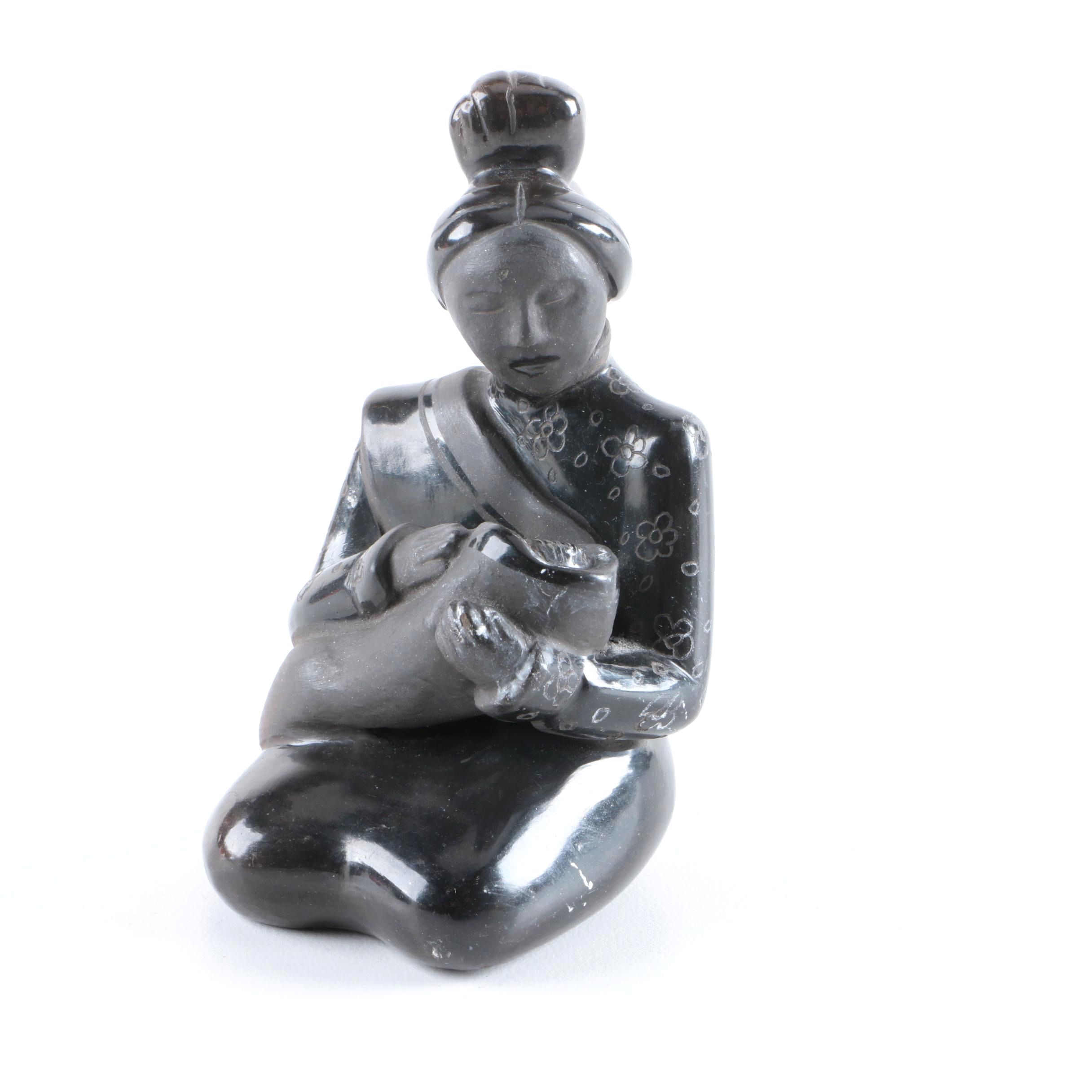 Joyce Sisneros Gallegos Ceramic Figurine of Seated Mother