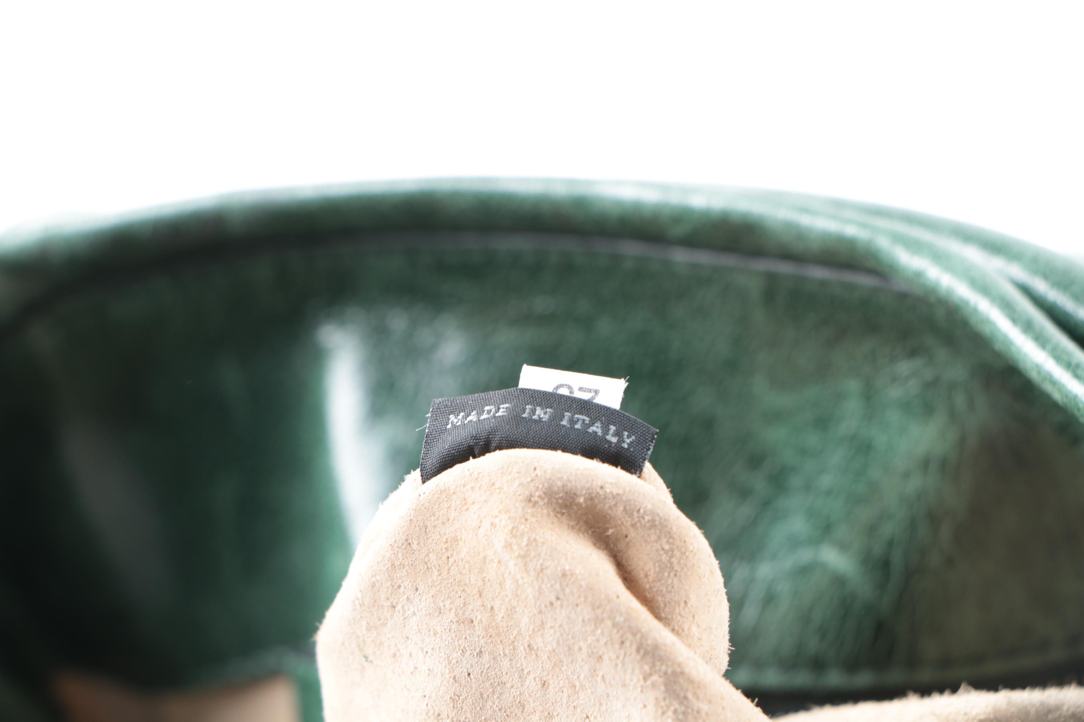 Prada Green Leather Vitello Shine Fringe Satchel