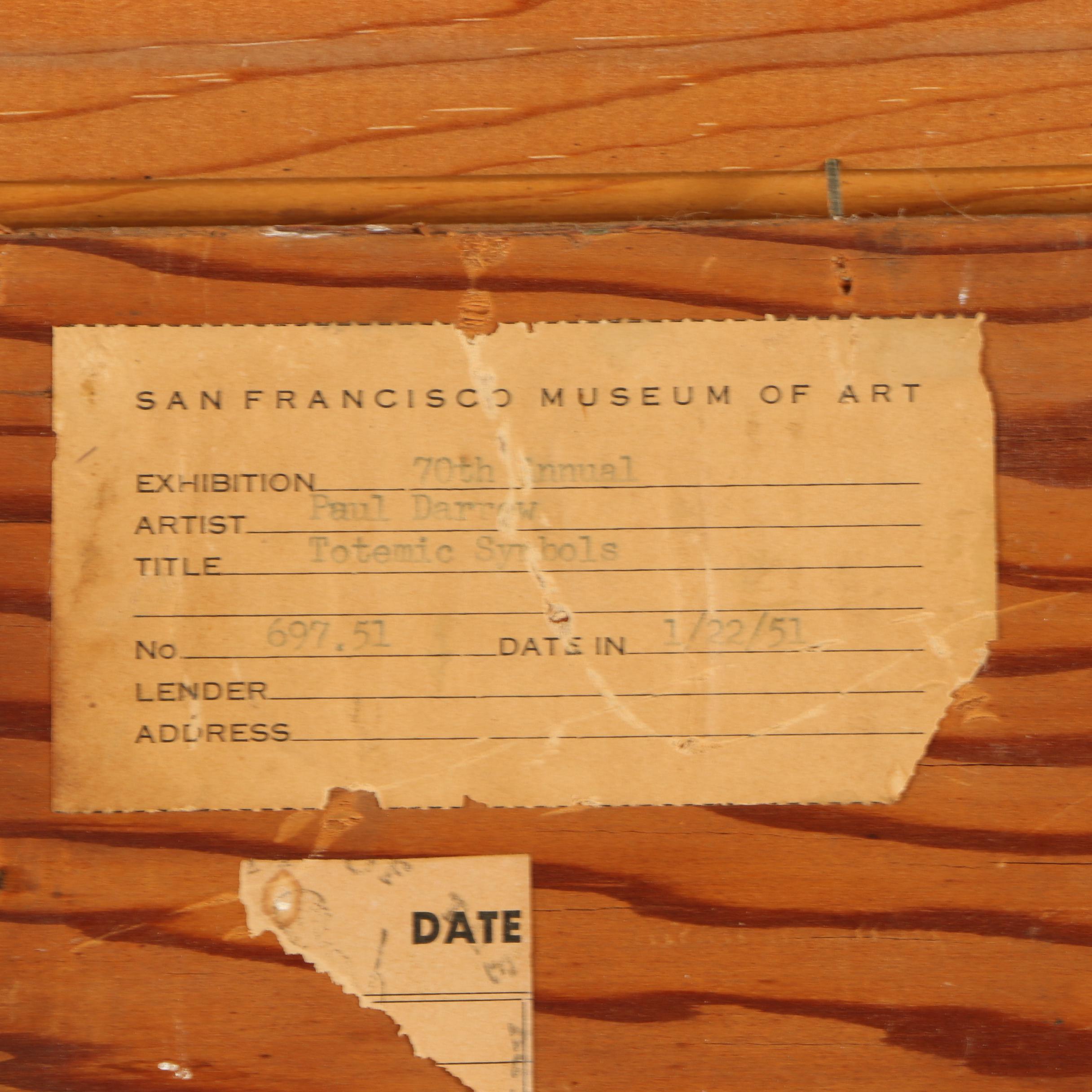 Paul Darrow 1950's Oil Painting "Totemic Symbols"