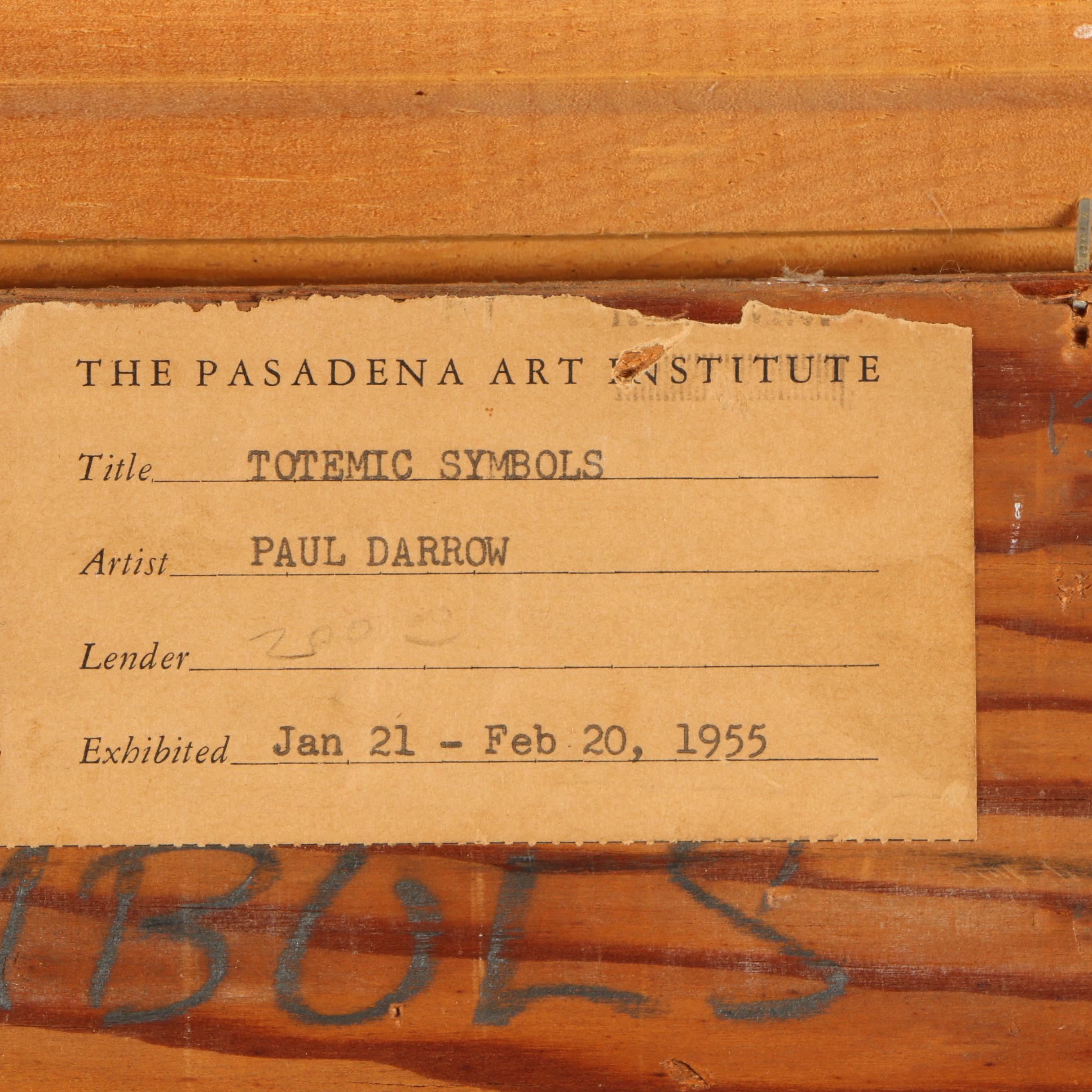 Paul Darrow 1950's Oil Painting "Totemic Symbols"