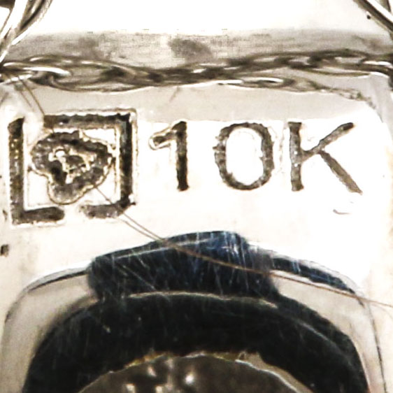 10K White Gold Topaz Emerald And Diamond Pendant Necklace