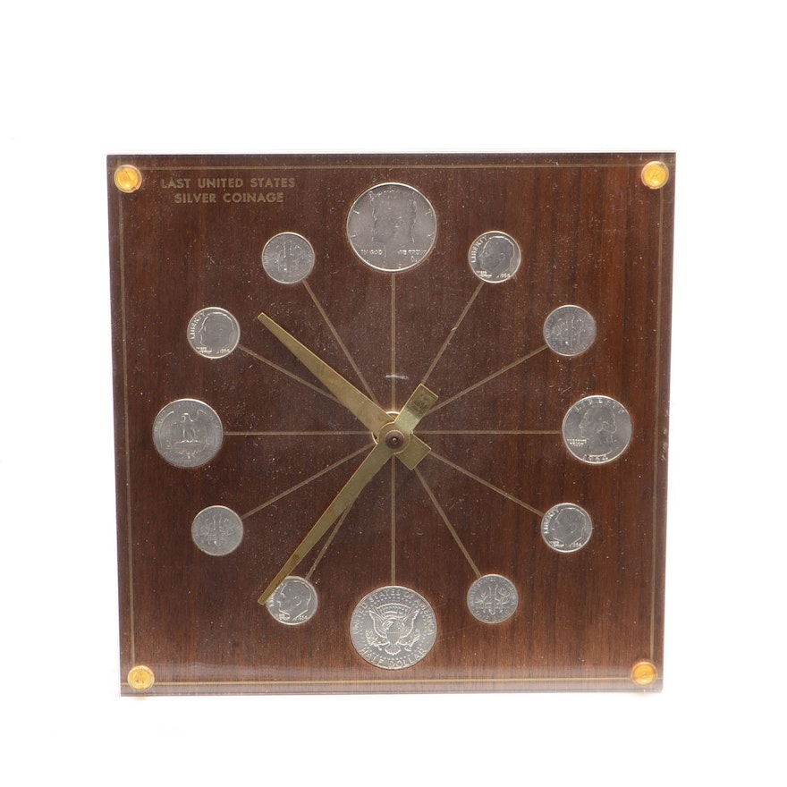 1964 Marion-Kay Last US Silver Coinage Numismatic Desk Clock