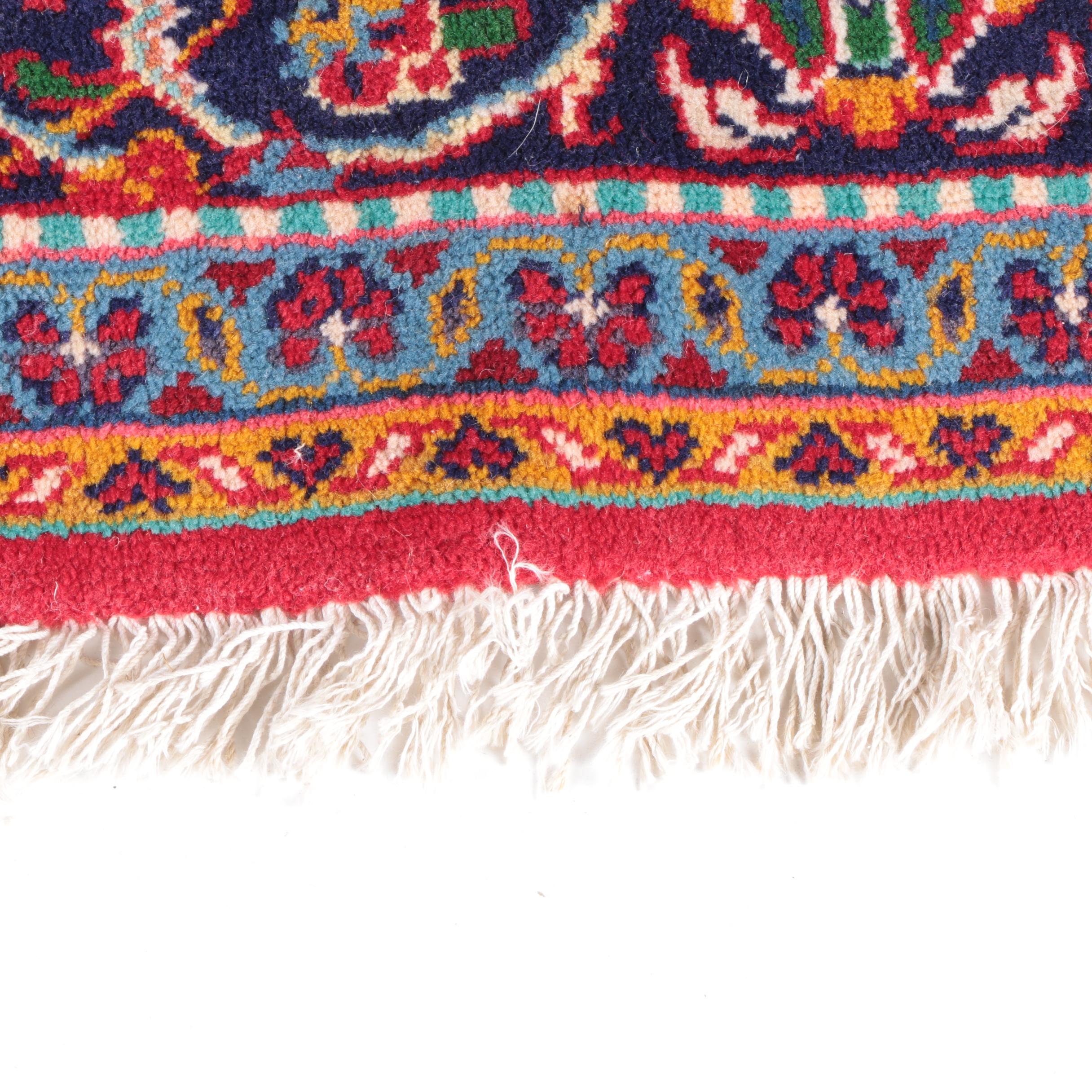 Hand-Knotted Persian Kashan Area Rug