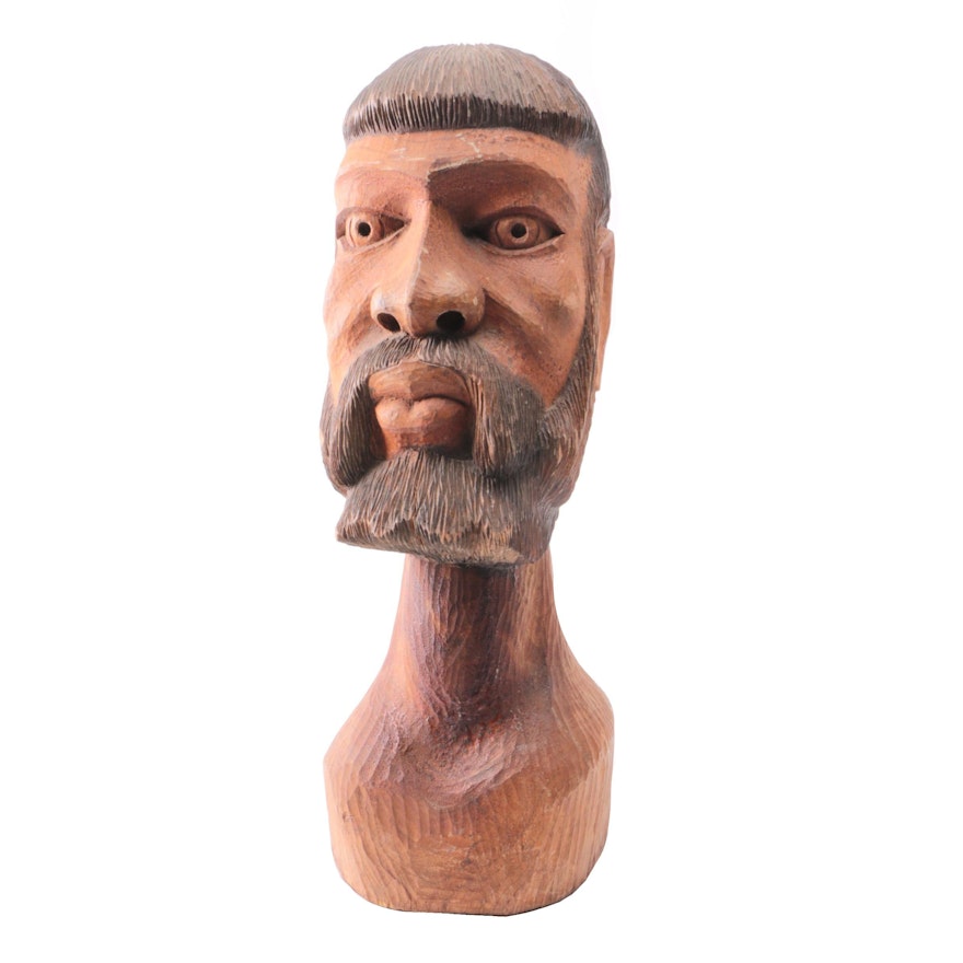 Jamaican Folk Art Bust of Man