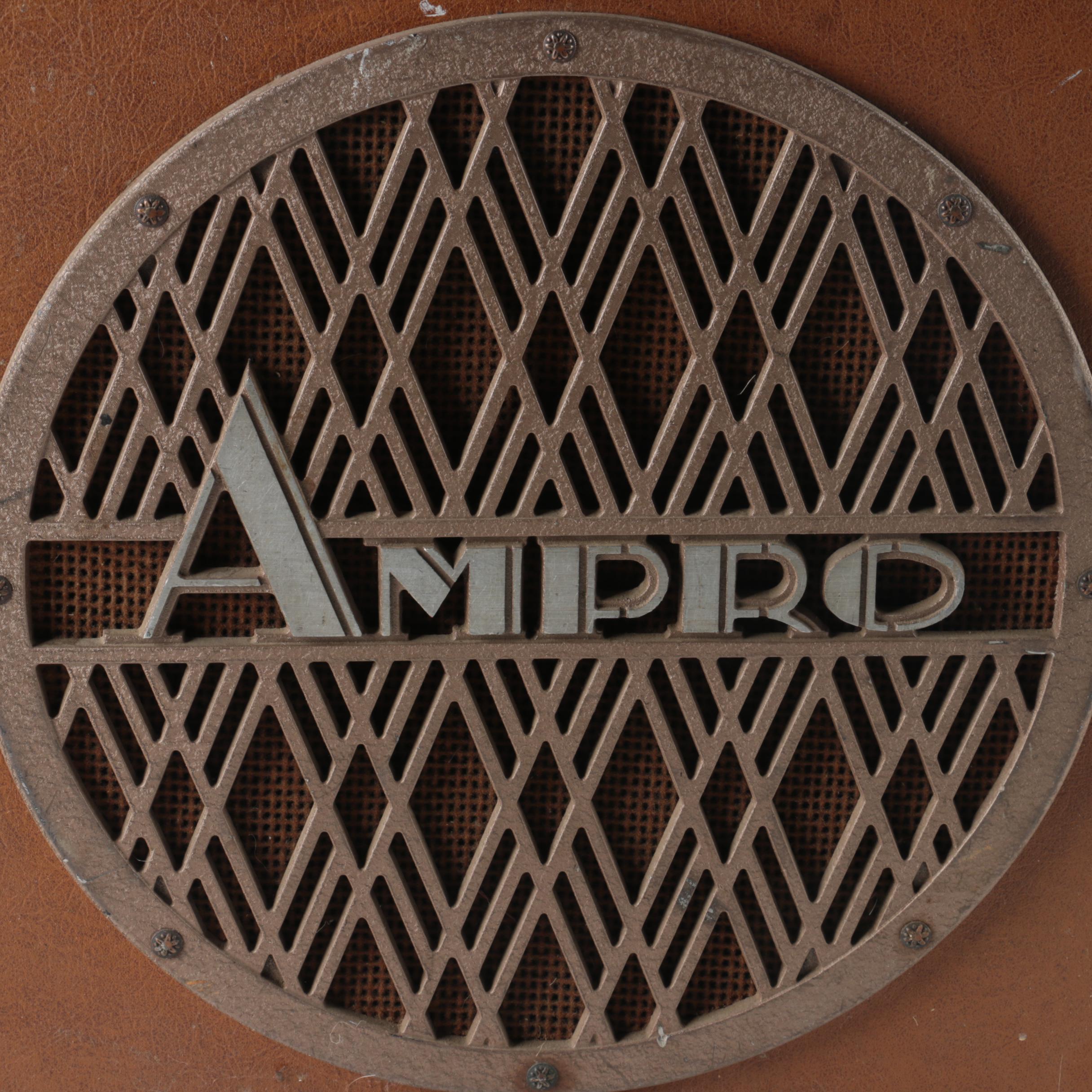 Vintage Ampro Guitar Amplifier Speaker Cabinet