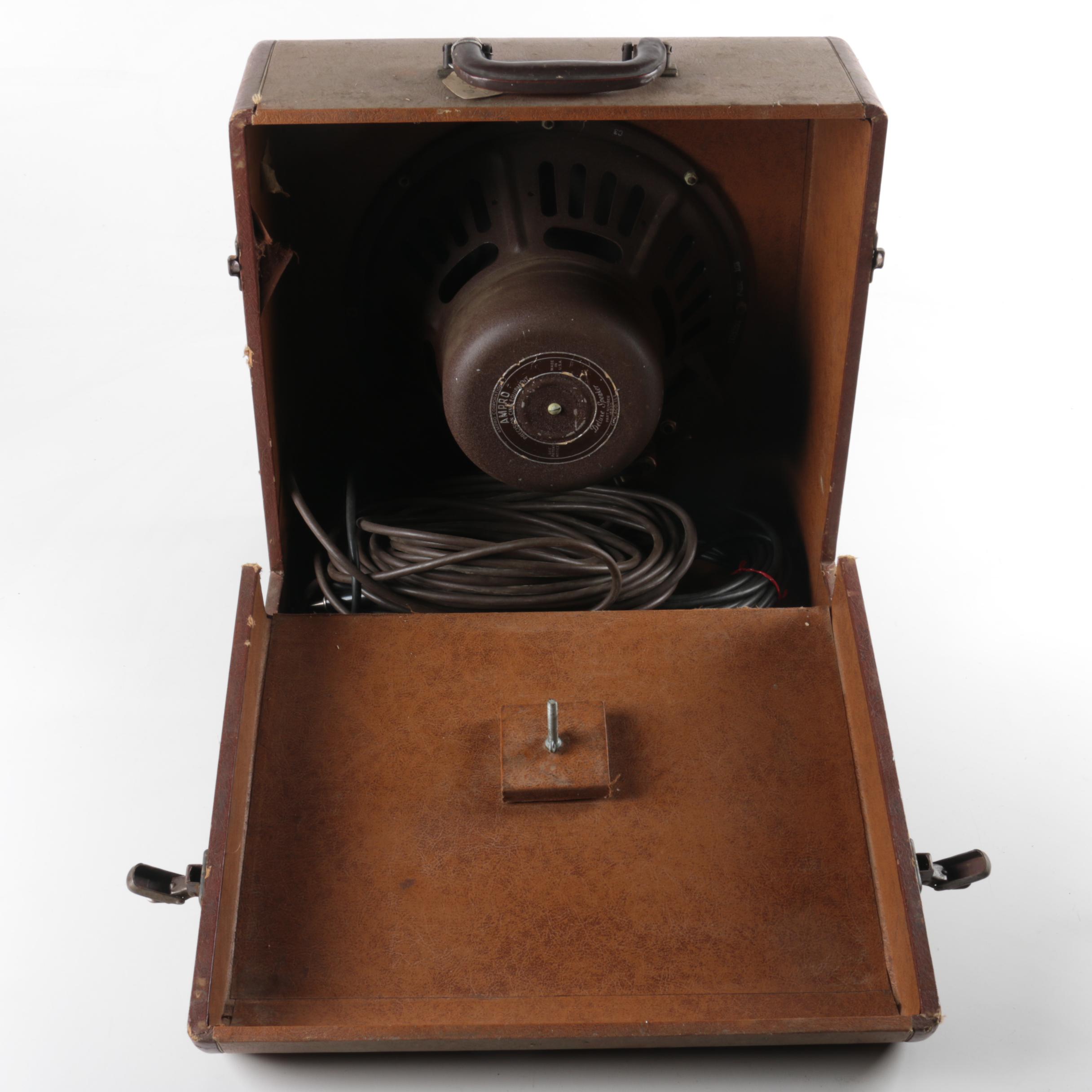 Vintage Ampro Guitar Amplifier Speaker Cabinet