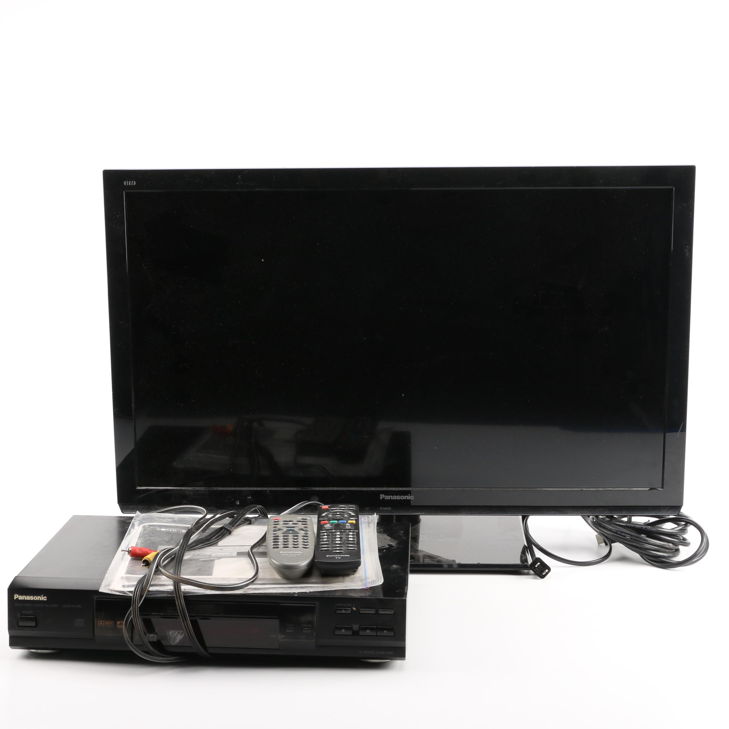 Panasonic 32" Viera LCD TV and DVD Player Plus Two Remotes
