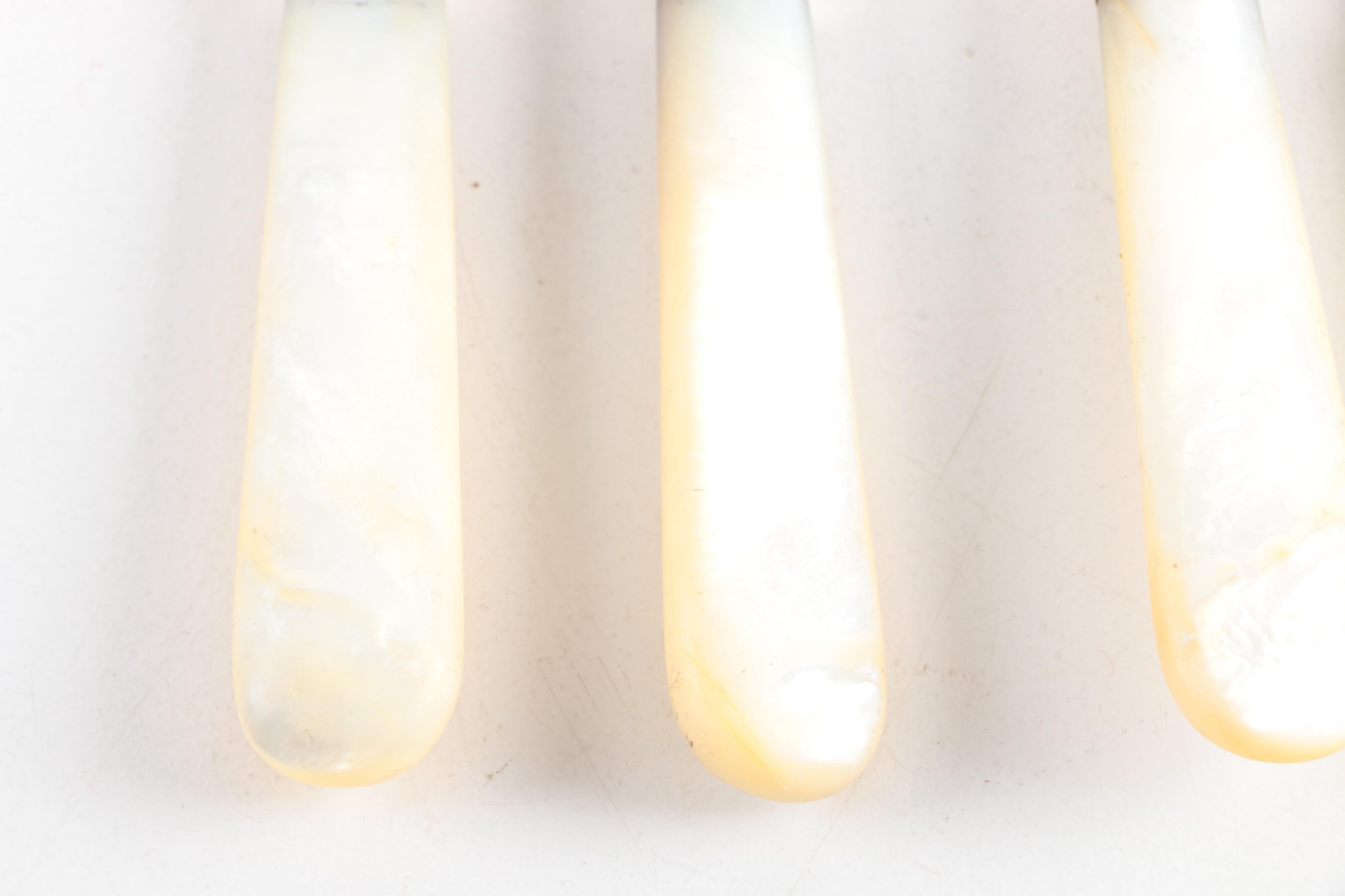 Vintage John Batt Sheffield Sterling Silver and Mother of Pearl Handled Knives