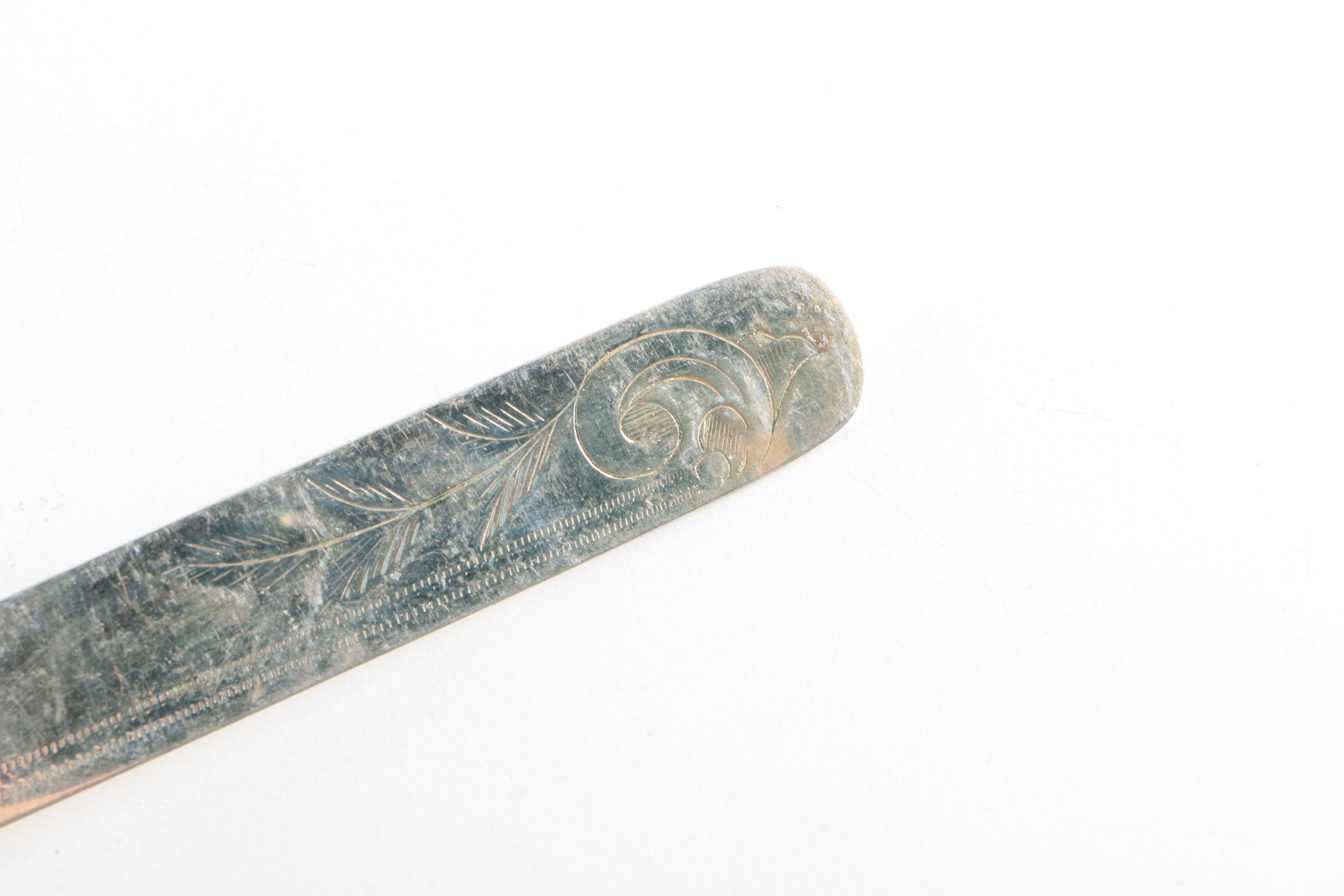 Vintage John Batt Sheffield Sterling Silver and Mother of Pearl Handled Knives