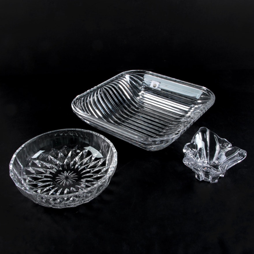 Set of Three Crystal Bowls Featuring Val St. Lambert