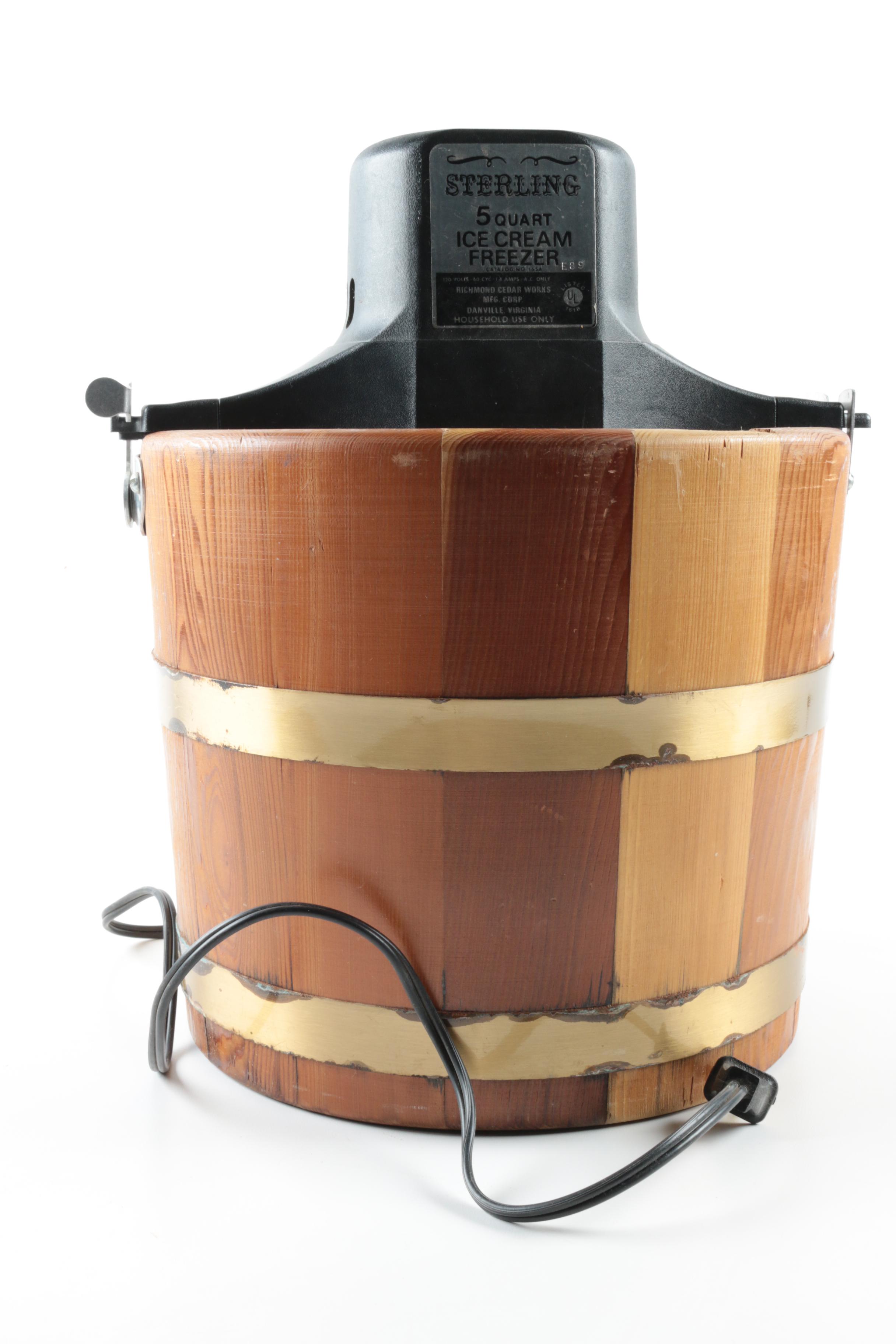 Richmond Cedar Works Sterling 5-Quart Ice Cream Maker