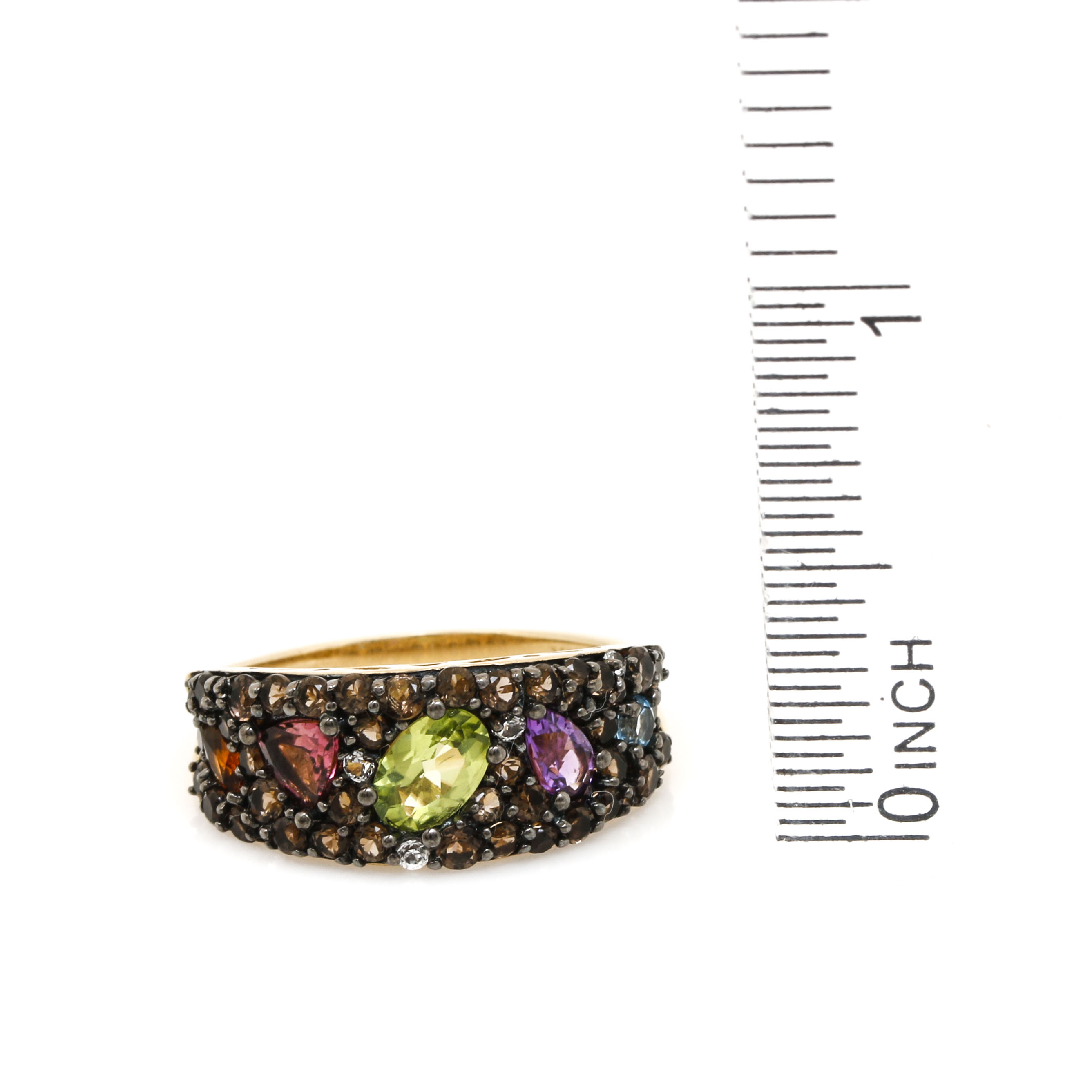 10K Yellow Gold Gemstone Ring Including Smoky Quartz