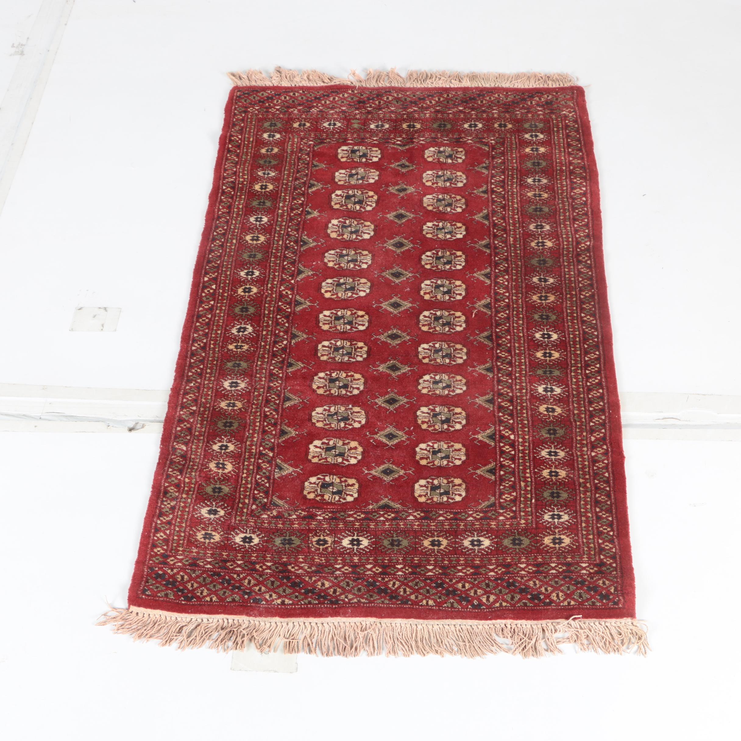 Hand-Knotted Tekke Bokhara Wool Accent Rug