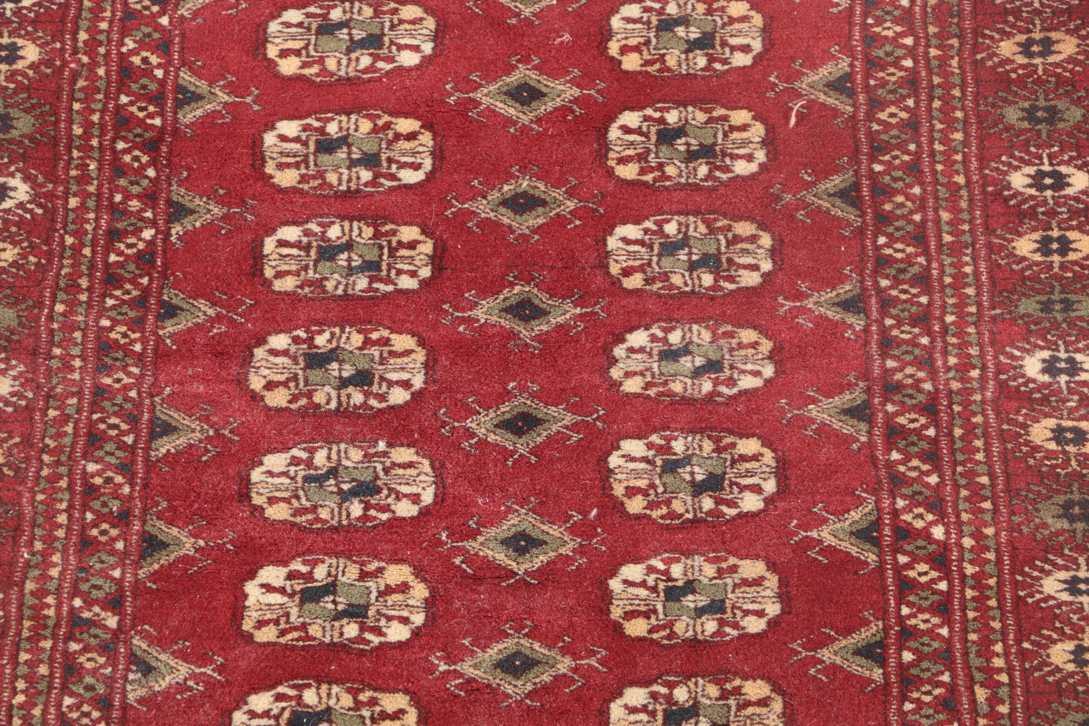 Hand-Knotted Tekke Bokhara Wool Accent Rug