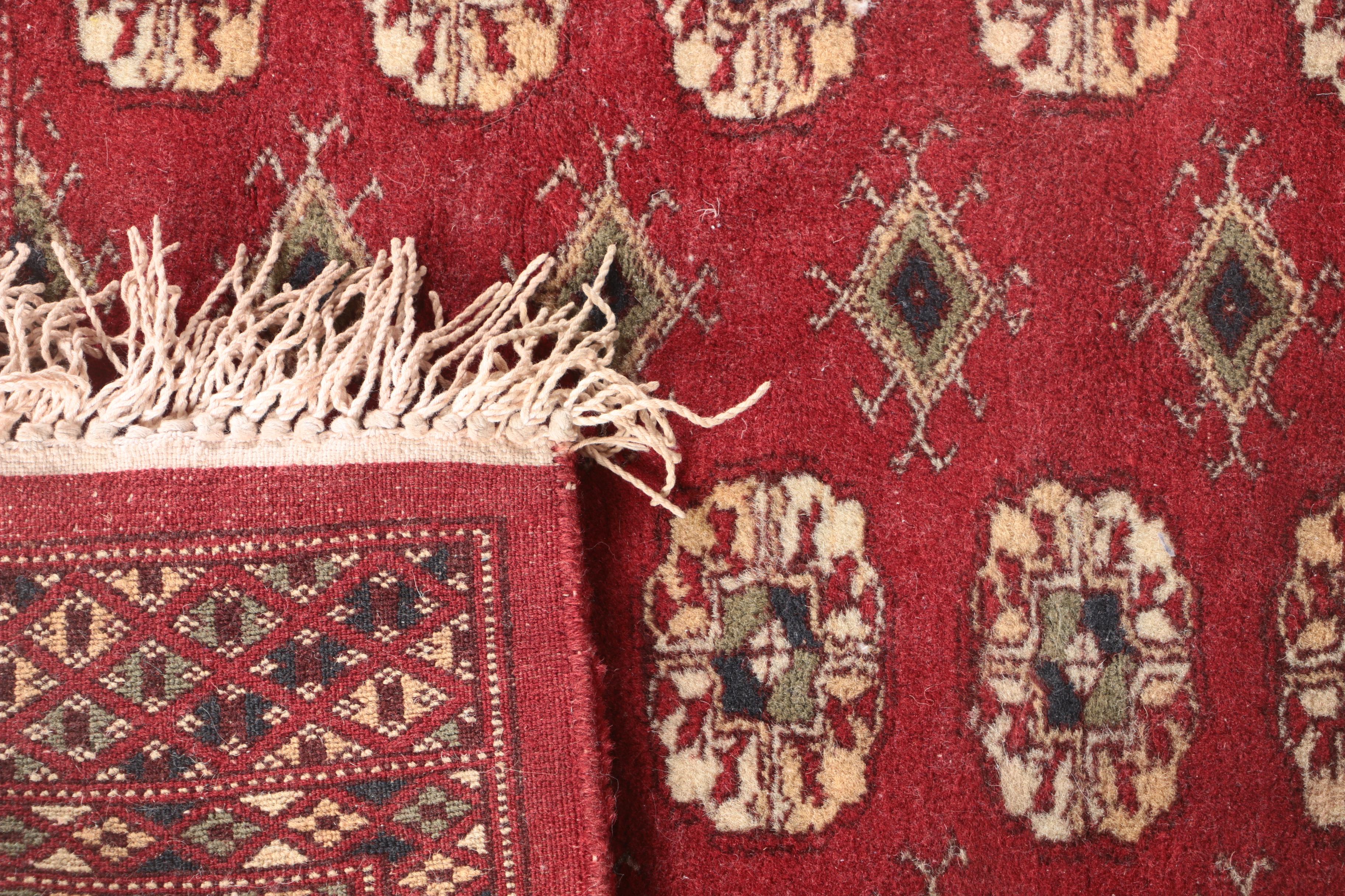 Hand-Knotted Tekke Bokhara Wool Accent Rug
