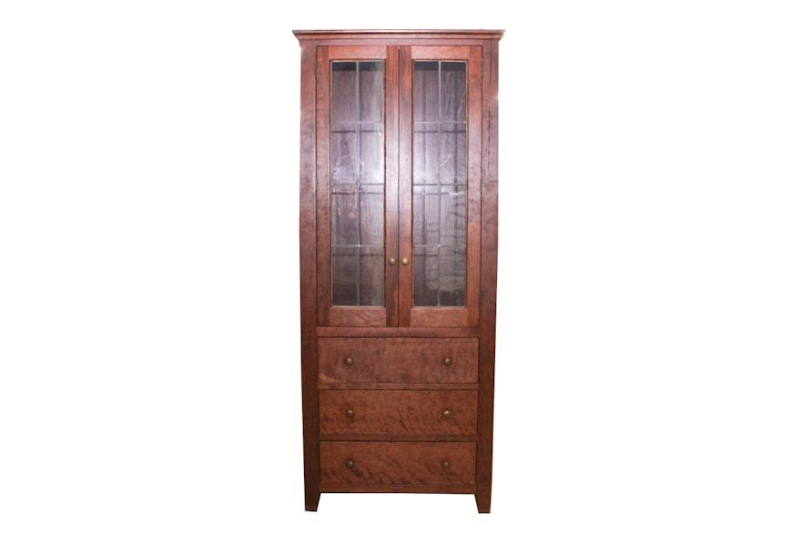 Arts and Crafts Style Cherry China Cabinet