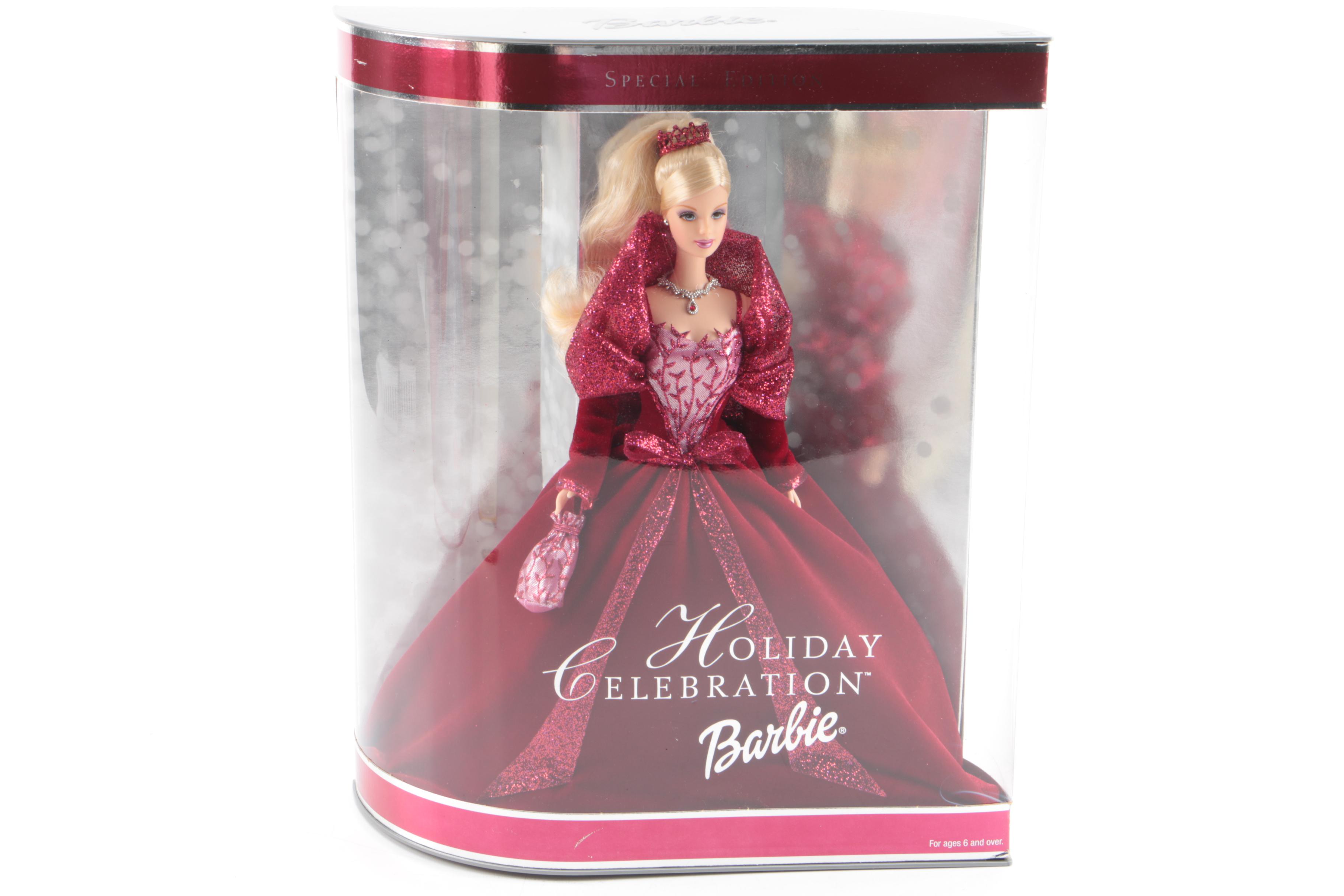 2000s Mattel "Holiday Celebration Barbie" Dolls