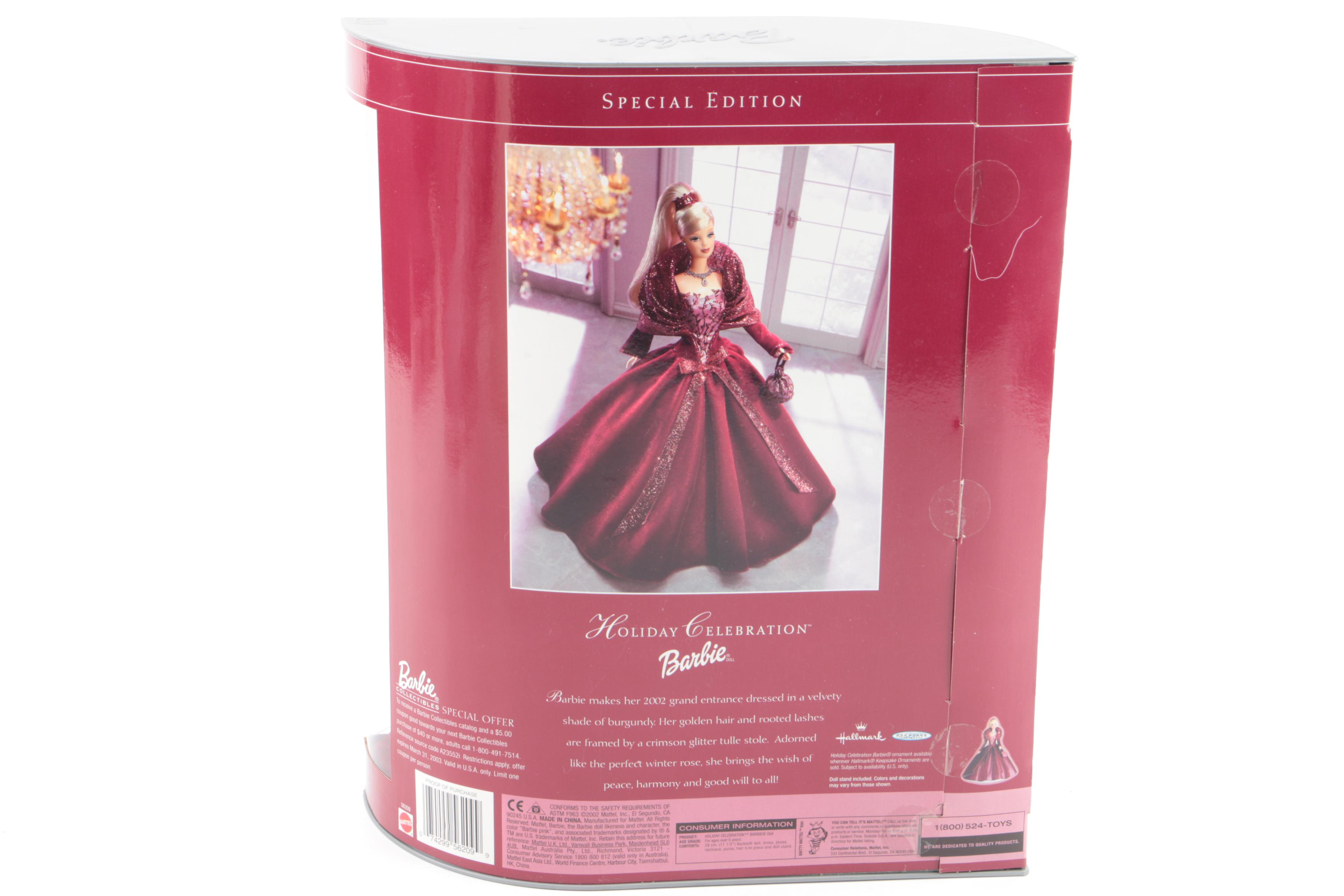 2000s Mattel "Holiday Celebration Barbie" Dolls