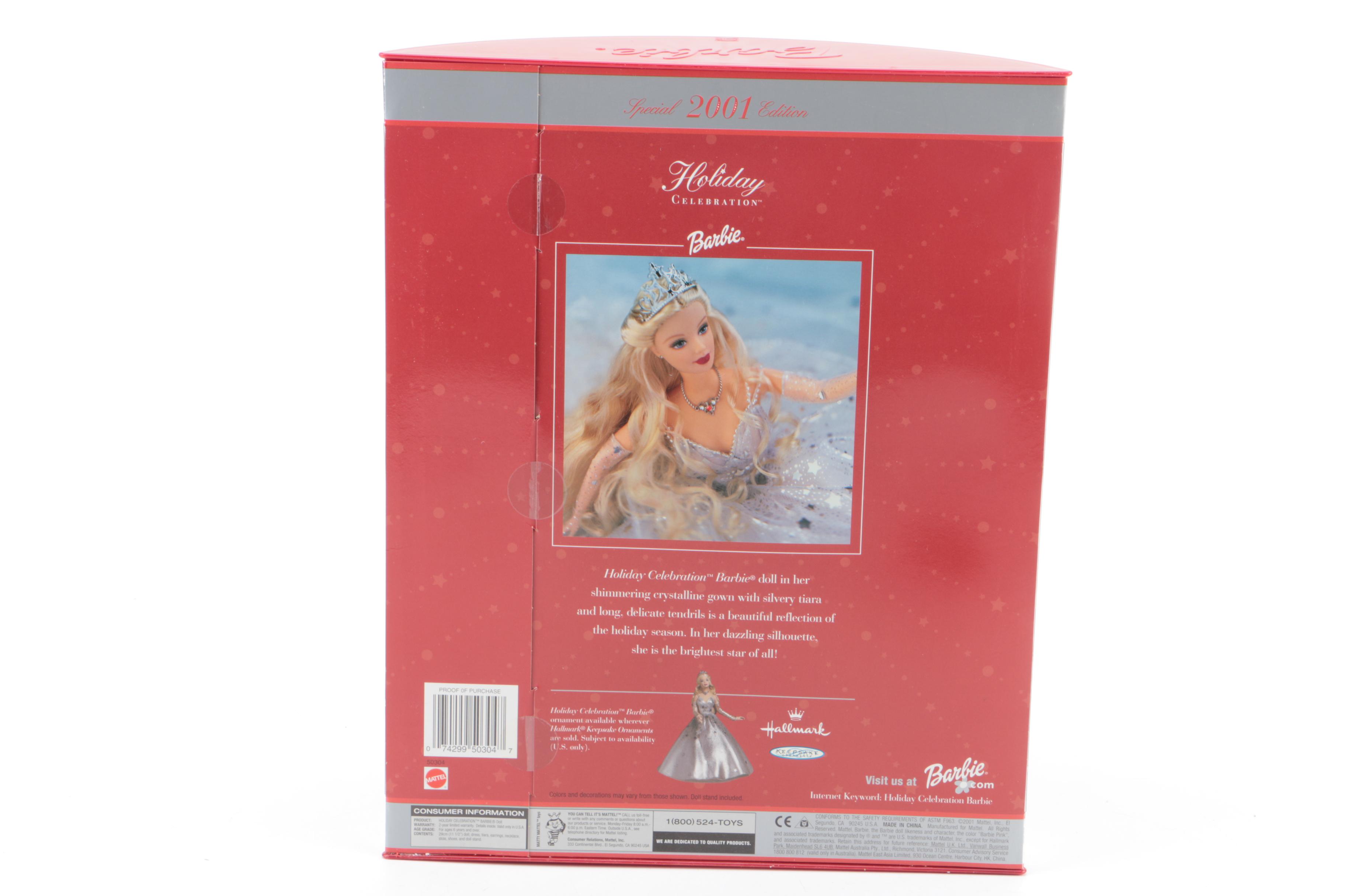 2000s Mattel "Holiday Celebration Barbie" Dolls